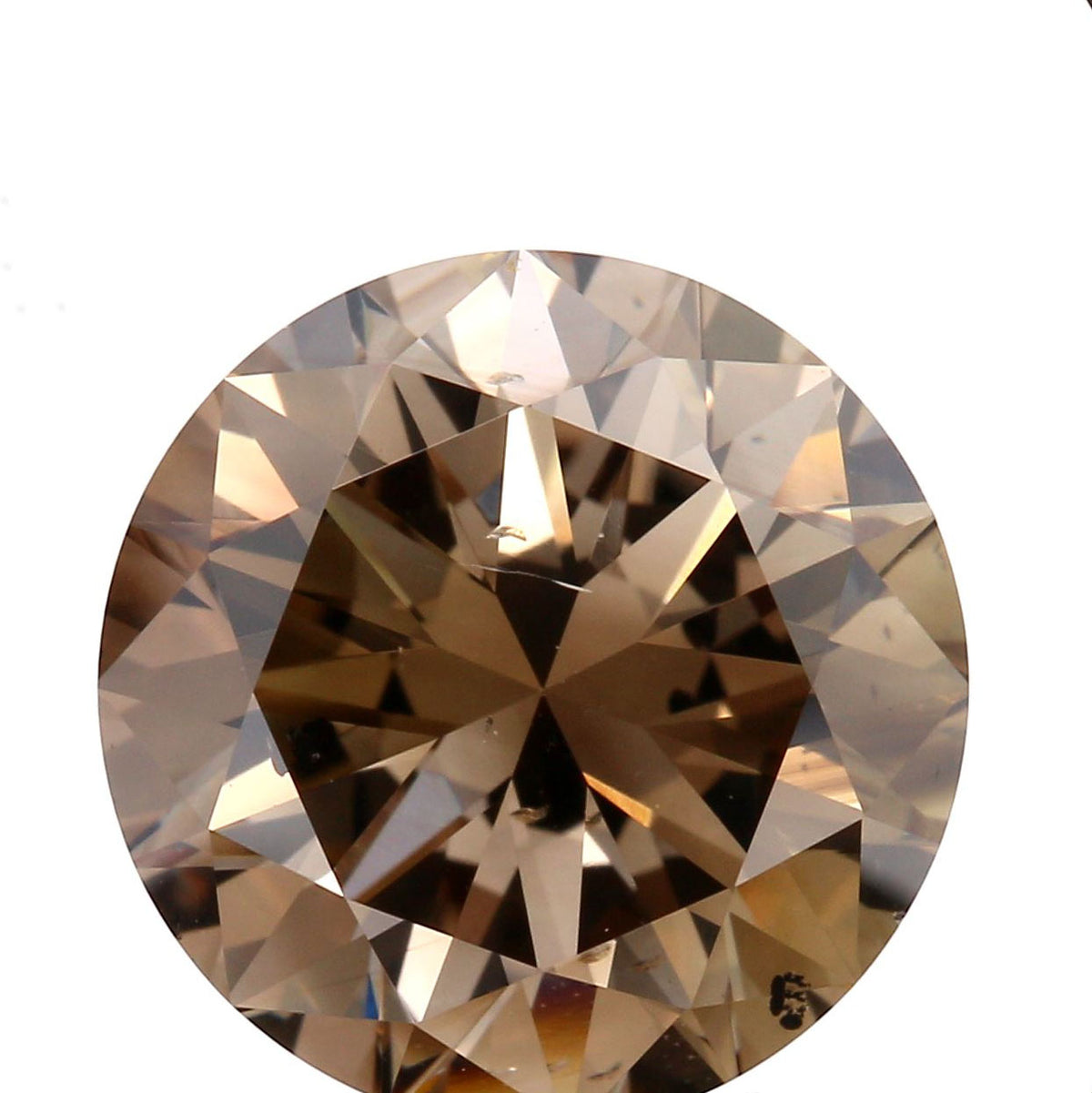 2.03ct | Cognac VS-SI Round Shape Brilliant Cut Diamond - Modern Rustic Diamond