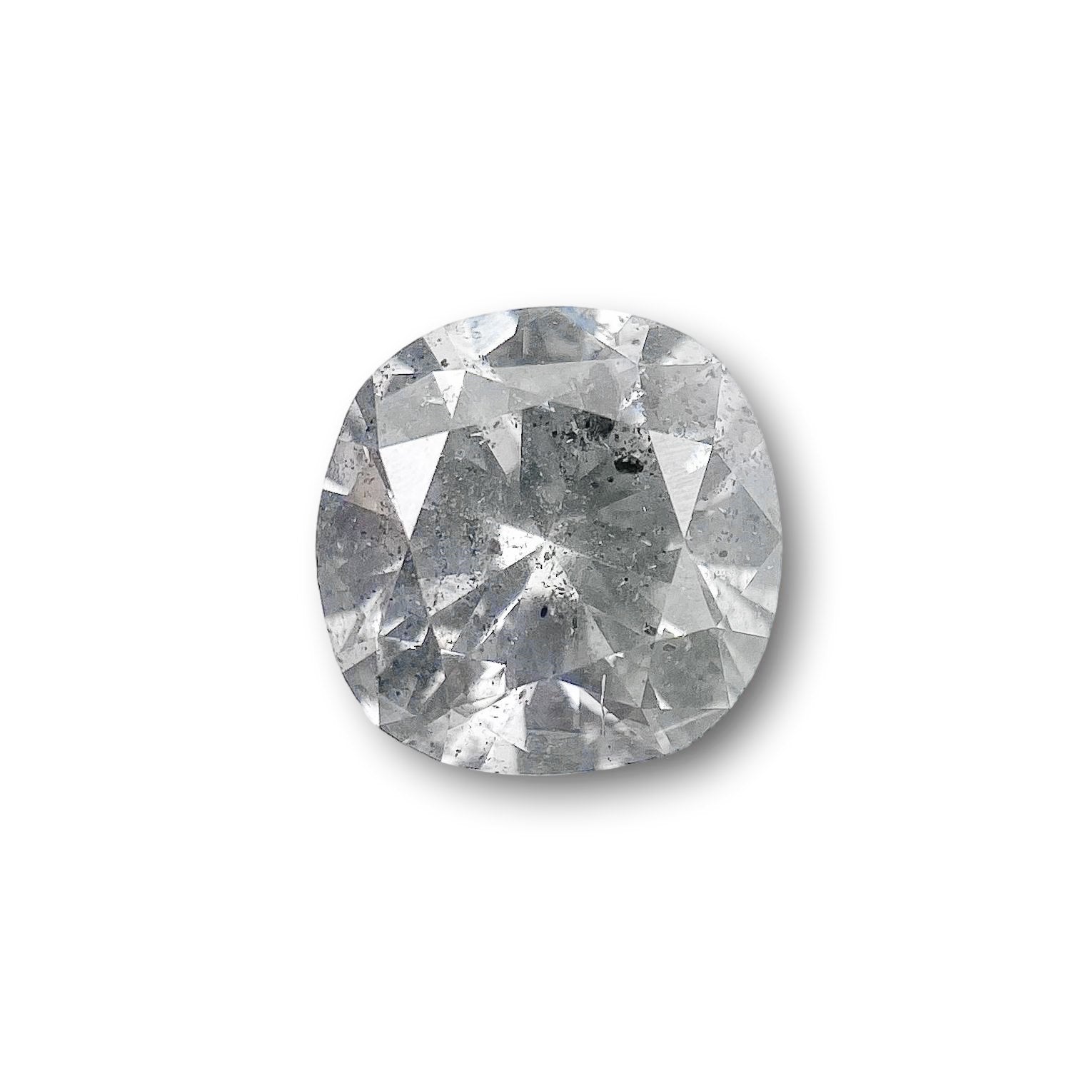 0.98ct | Salt & Pepper Cushion Shape Brilliant Cut Diamond - Modern Rustic Diamond