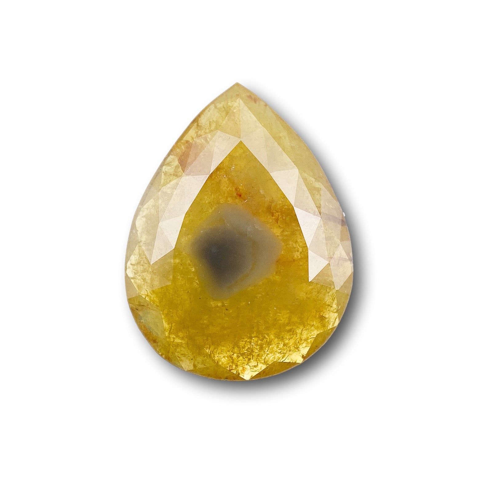 1.90ct | Salt & Pepper Pear Shape Rose Cut Diamond - Modern Rustic Diamond