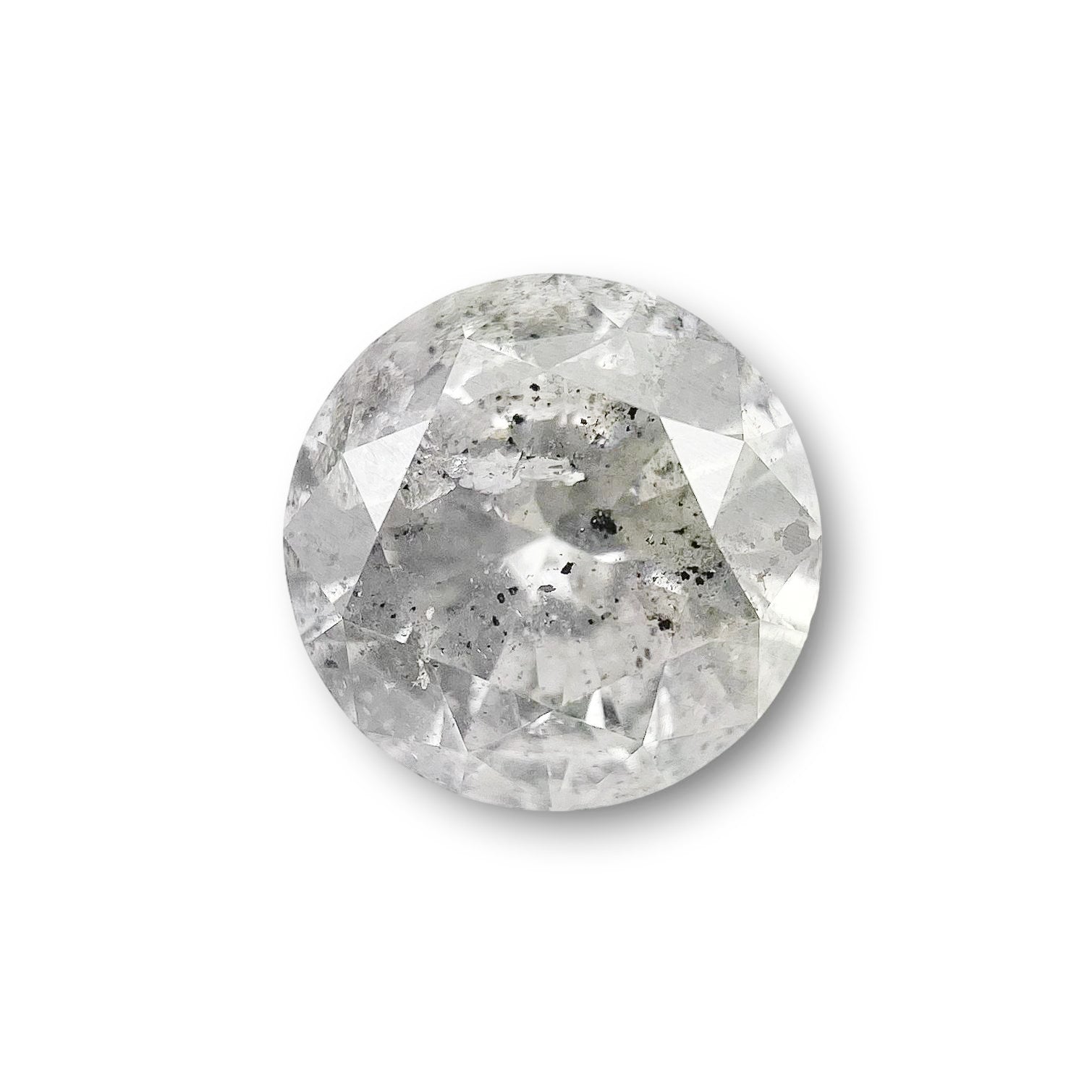 1.20ct | Salt & Pepper Round Shape Brilliant Cut Diamond - Modern Rustic Diamond