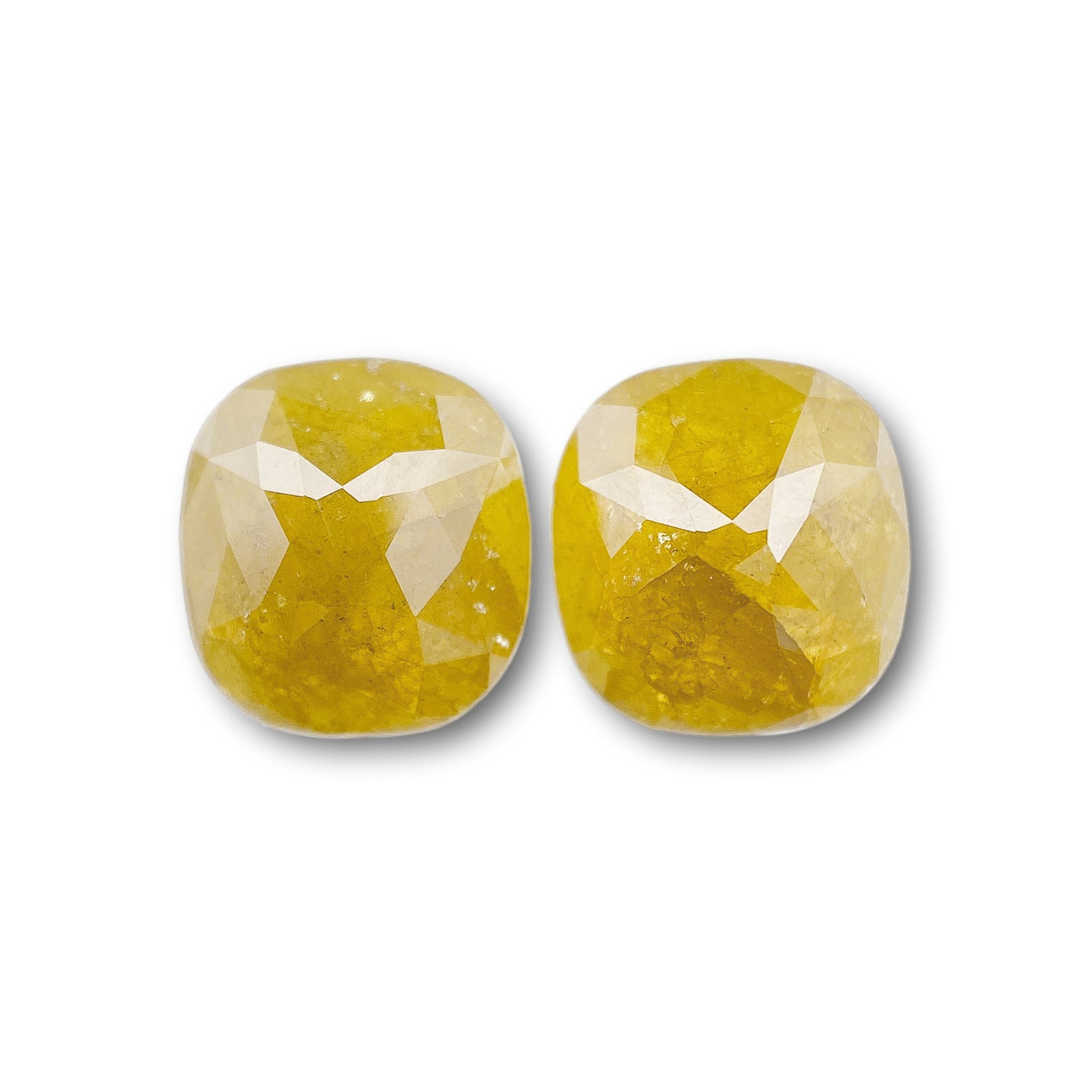 2.34cttw | Rustic  Cushion Shape Rose Cut Diamond Matched Pair - Modern Rustic Diamond