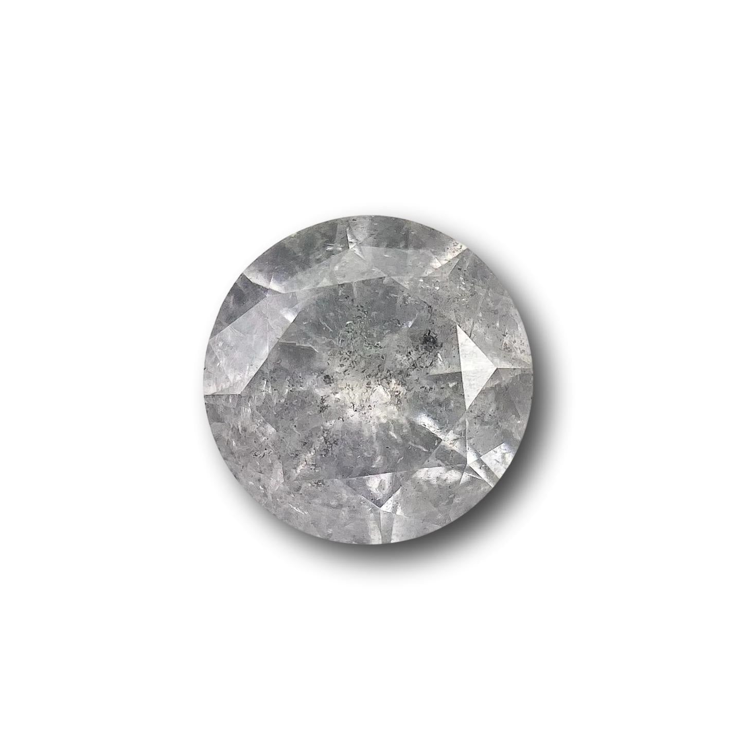 1.04ct | Salt & Pepper Round Shape Brilliant Cut Diamond - Modern Rustic Diamond