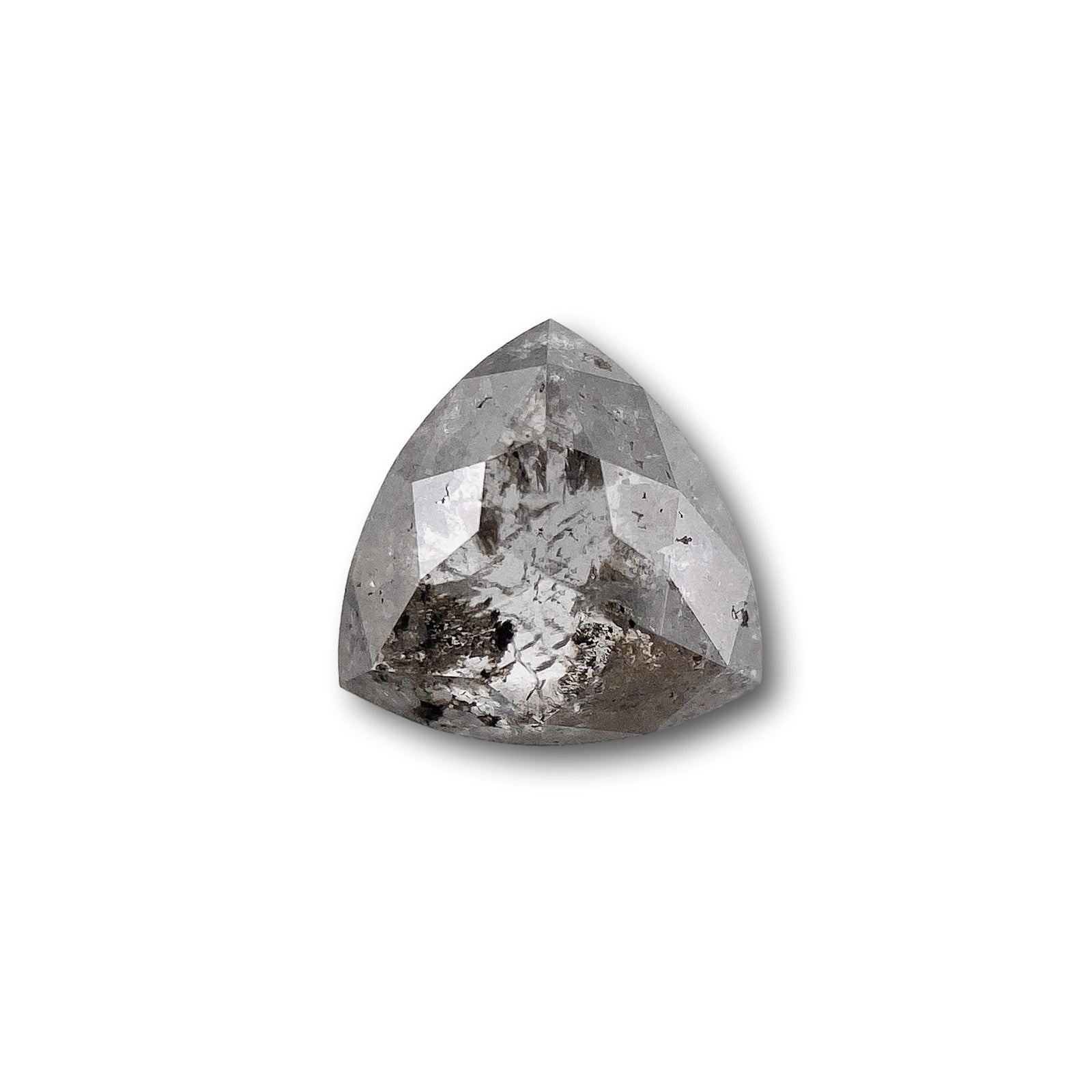 0.61ct | Salt & Pepper Triangular Shape Rose Cut Diamond - Modern Rustic Diamond