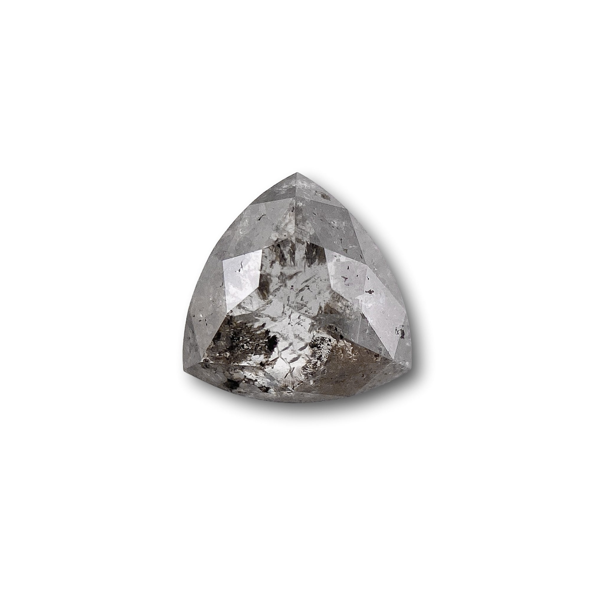 0.61ct | Salt & Pepper Triangular Shape Rose Cut Diamond - Modern Rustic Diamond