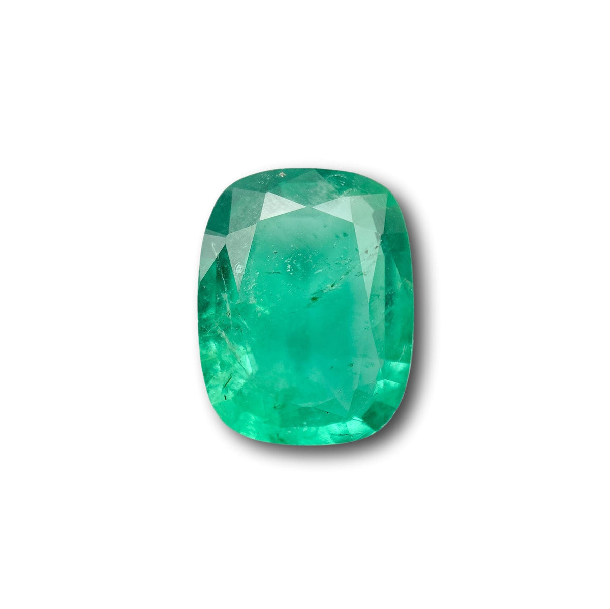 3.28ct | Brilliant Cut Cushion Shape Brazil Emerald - Modern Rustic Diamond
