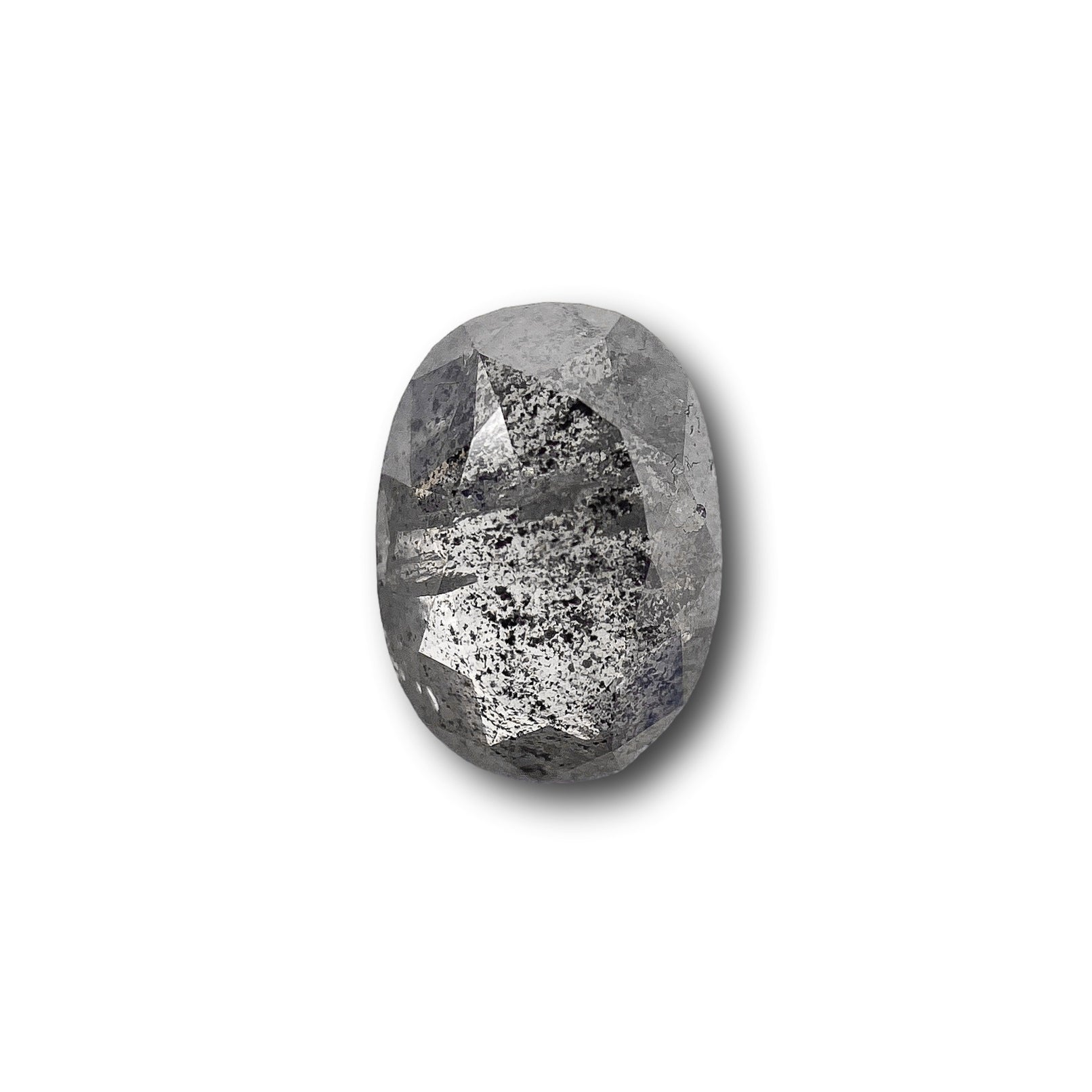 1.06ct | Salt & Pepper Oval Shape Rose Cut Diamond - Modern Rustic Diamond