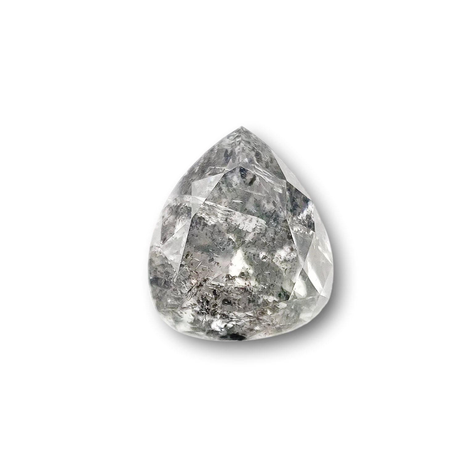 0.97ct | Salt & Pepper Pear Shape Brilliant Cut Diamond - Modern Rustic Diamond