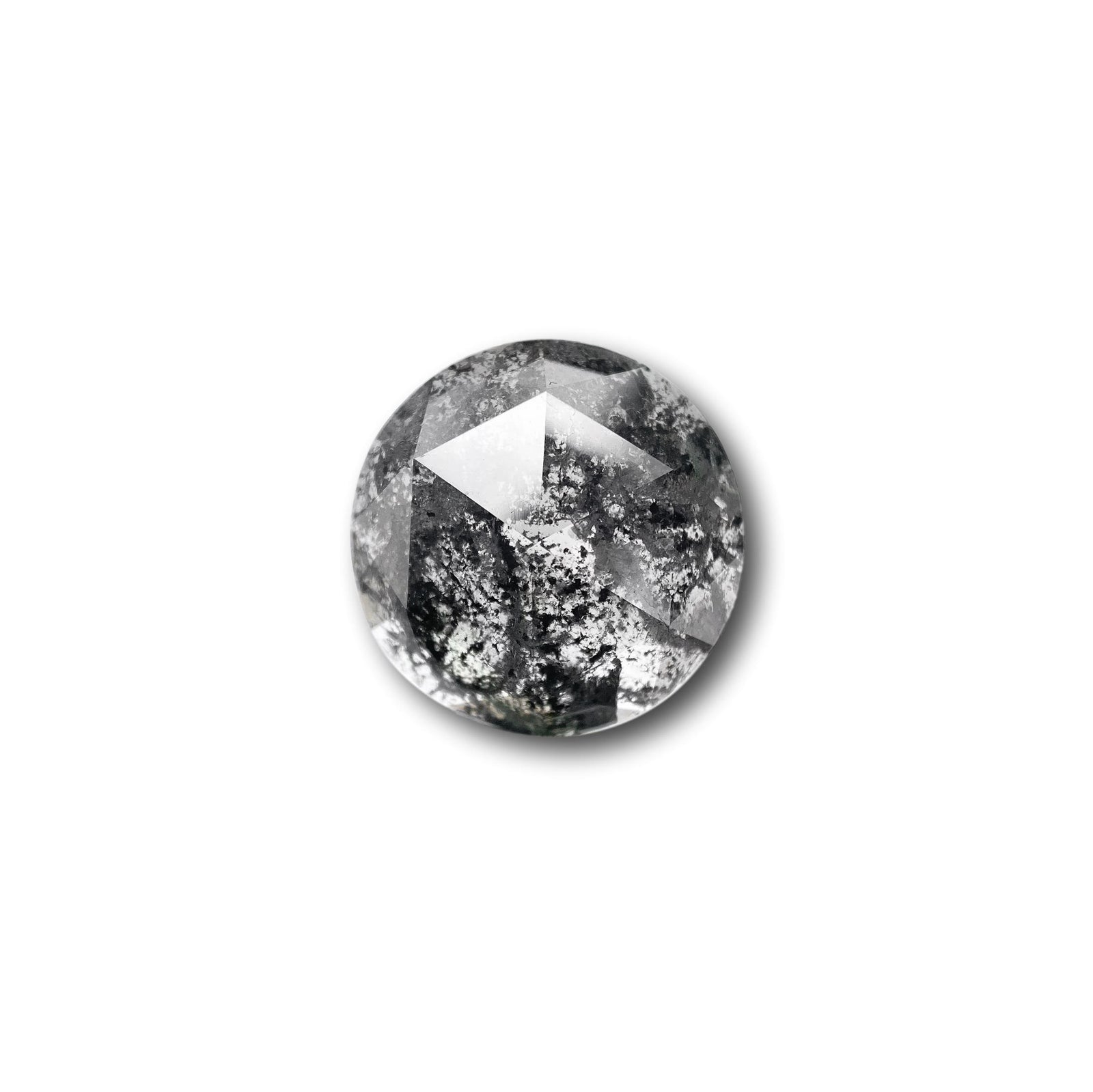 5.79ct | Salt & Pepper Round Shape Rose Cut Diamond - Modern Rustic Diamond
