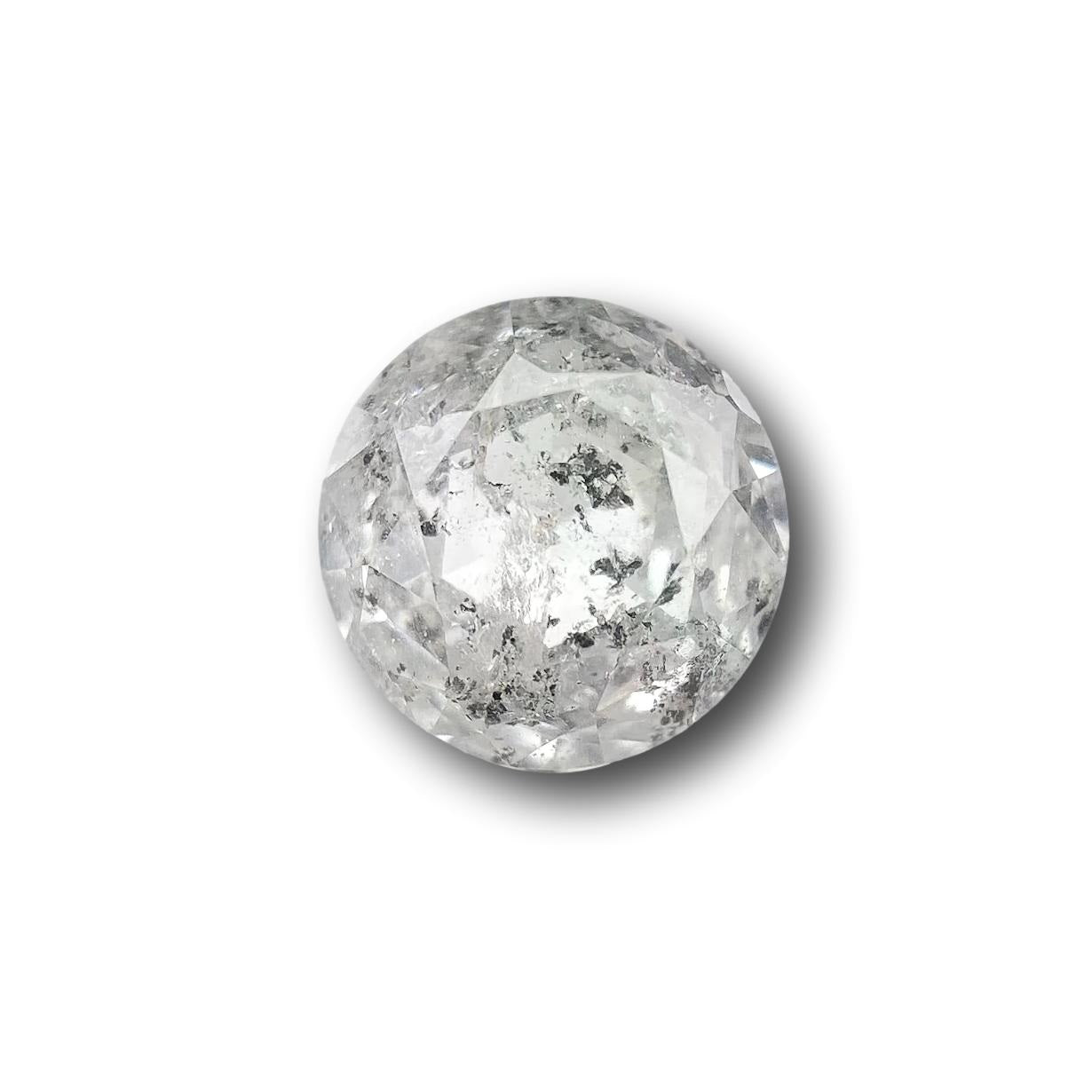 1.05ct | Salt & Pepper Round Shape Brilliant Cut Diamond - Modern Rustic Diamond