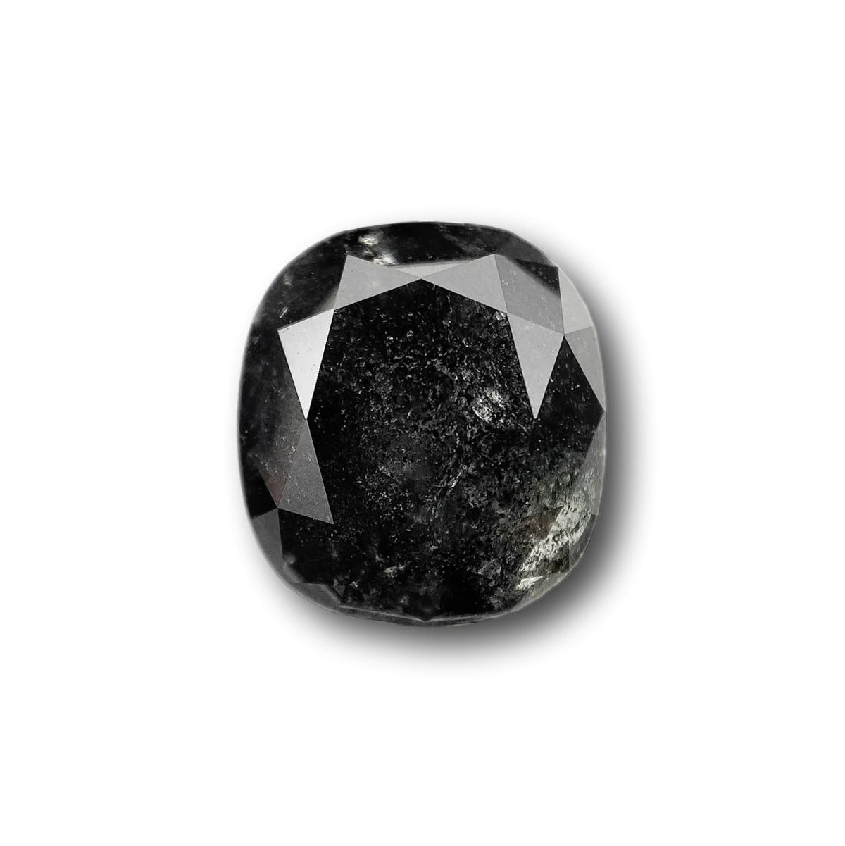 3.42ct | Salt &amp; Pepper Cushion Shape Brilliant Cut Diamond - Modern Rustic Diamond