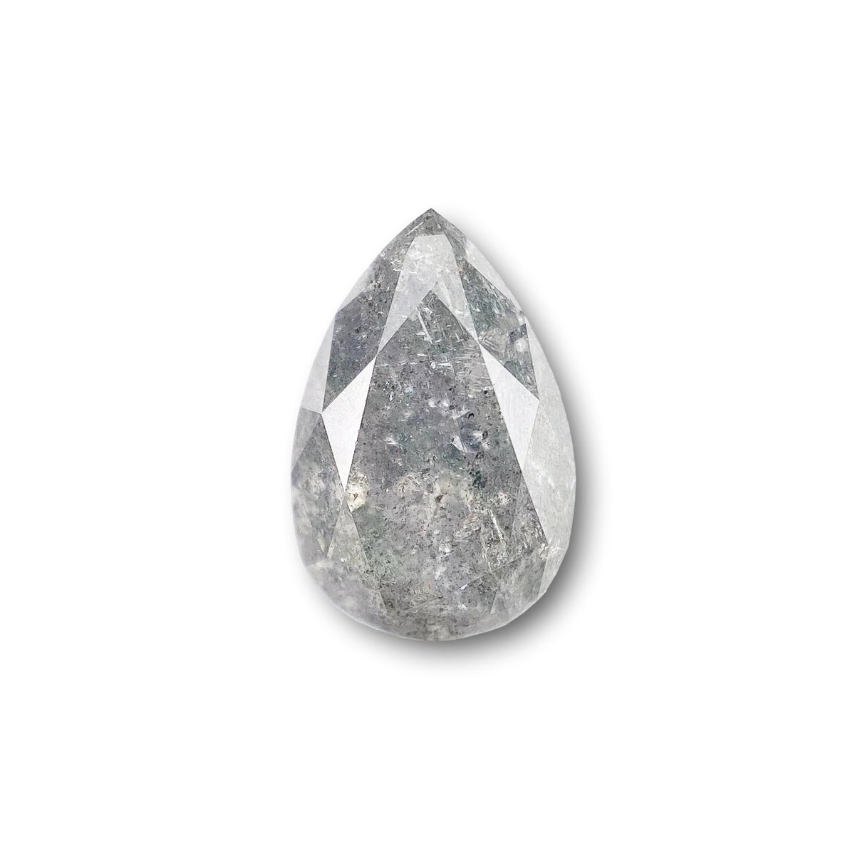 1.59ct | Salt &amp; Pepper Pear Shape Brilliant Cut Diamond - Modern Rustic Diamond