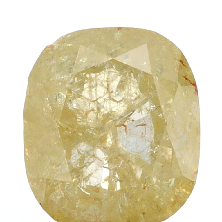0.99ct | Rustic Whitish Yellow Cushion Shape Brilliant Cut Diamond - Modern Rustic Diamond