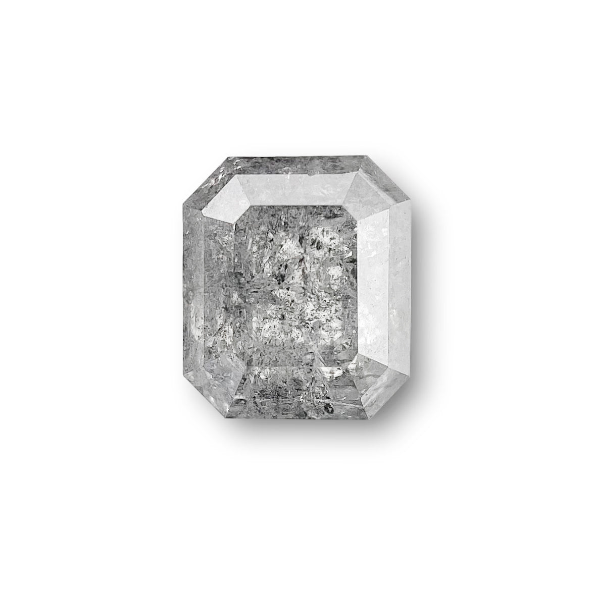 1.05ct | Salt & Pepper Emerald Shape Step Cut Diamond - Modern Rustic Diamond