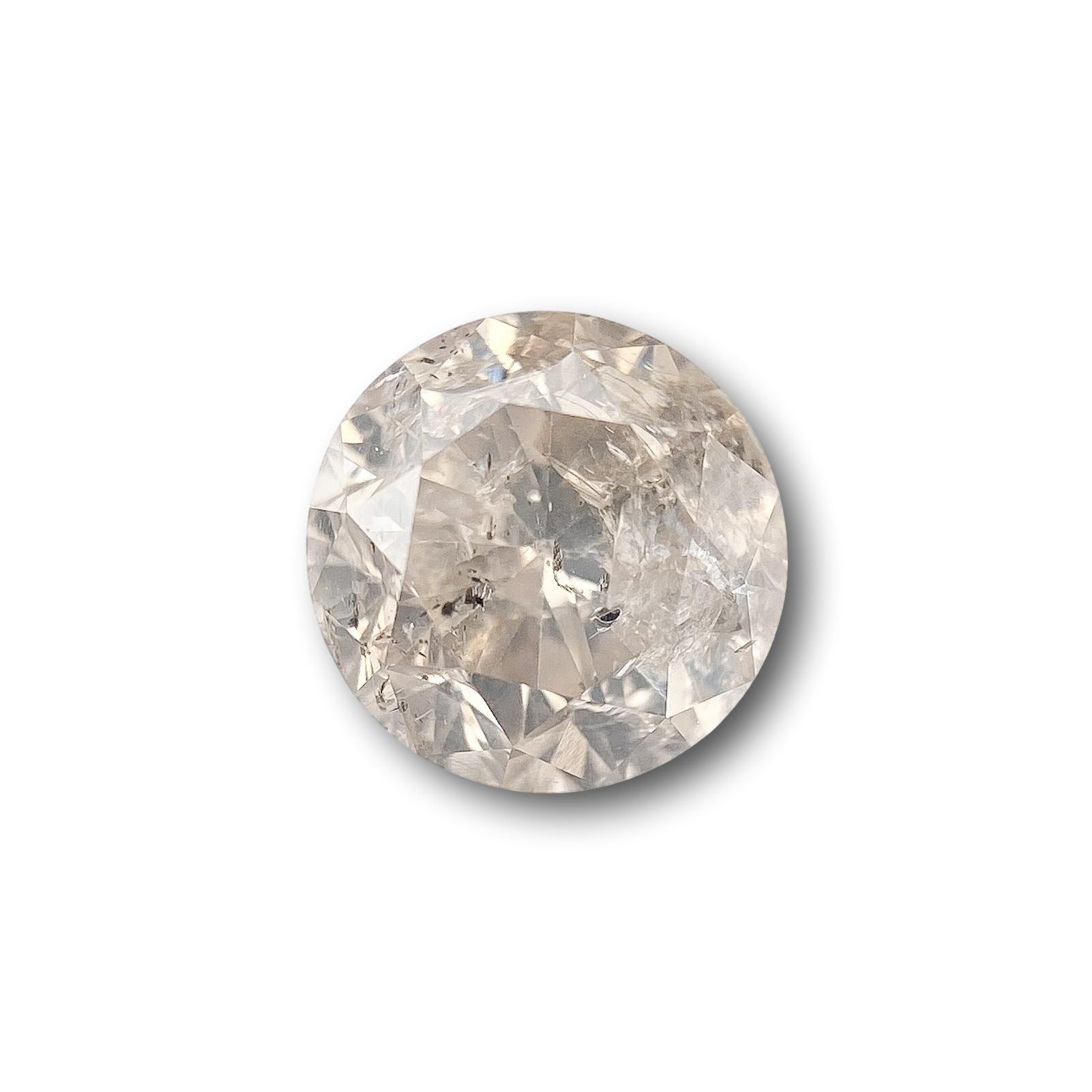 0.90ct | Salt & Pepper Round Shape Brilliant Cut Diamond - Modern Rustic Diamond