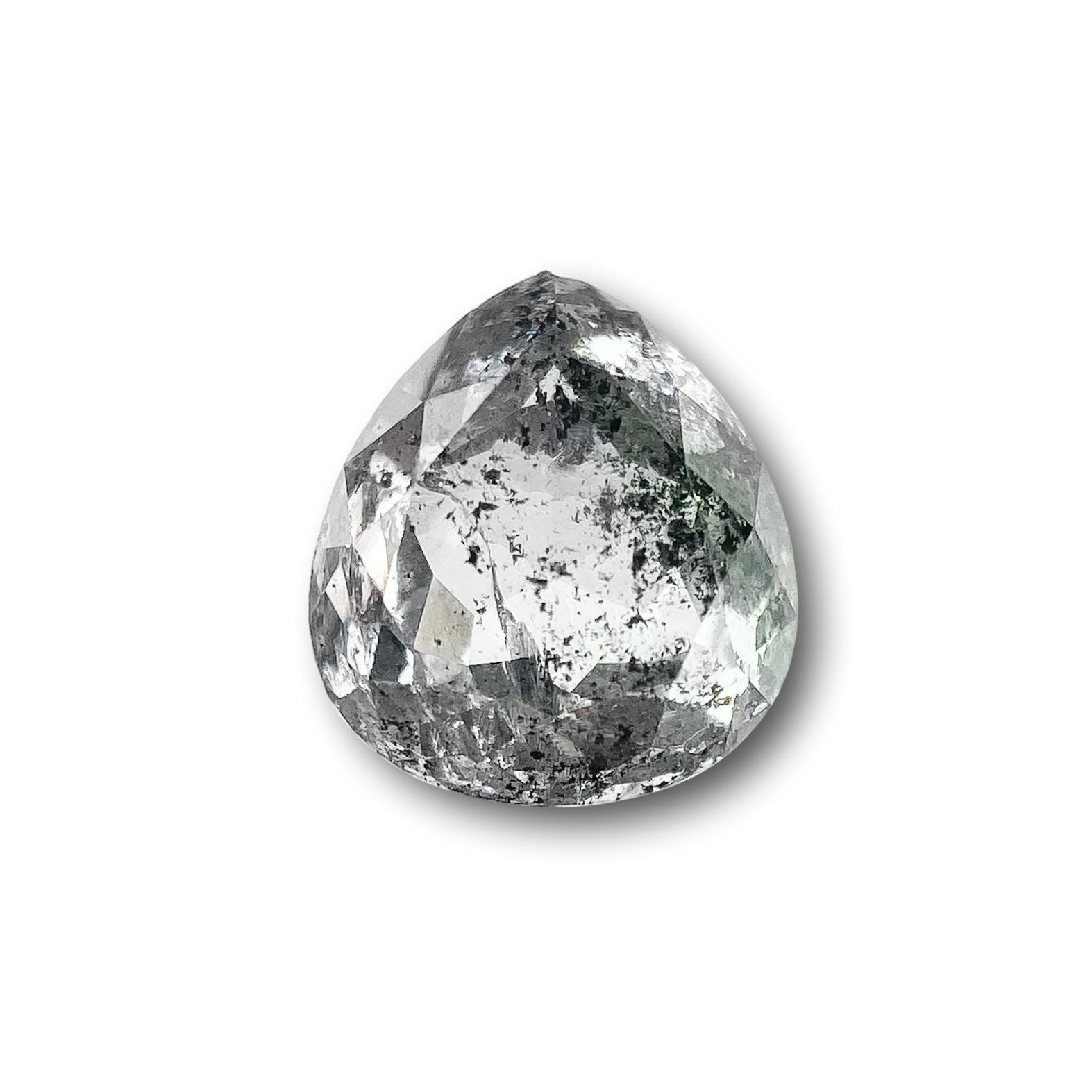 1.16ct | Salt & Pepper Pear Shape Rose Cut Diamond - Modern Rustic Diamond