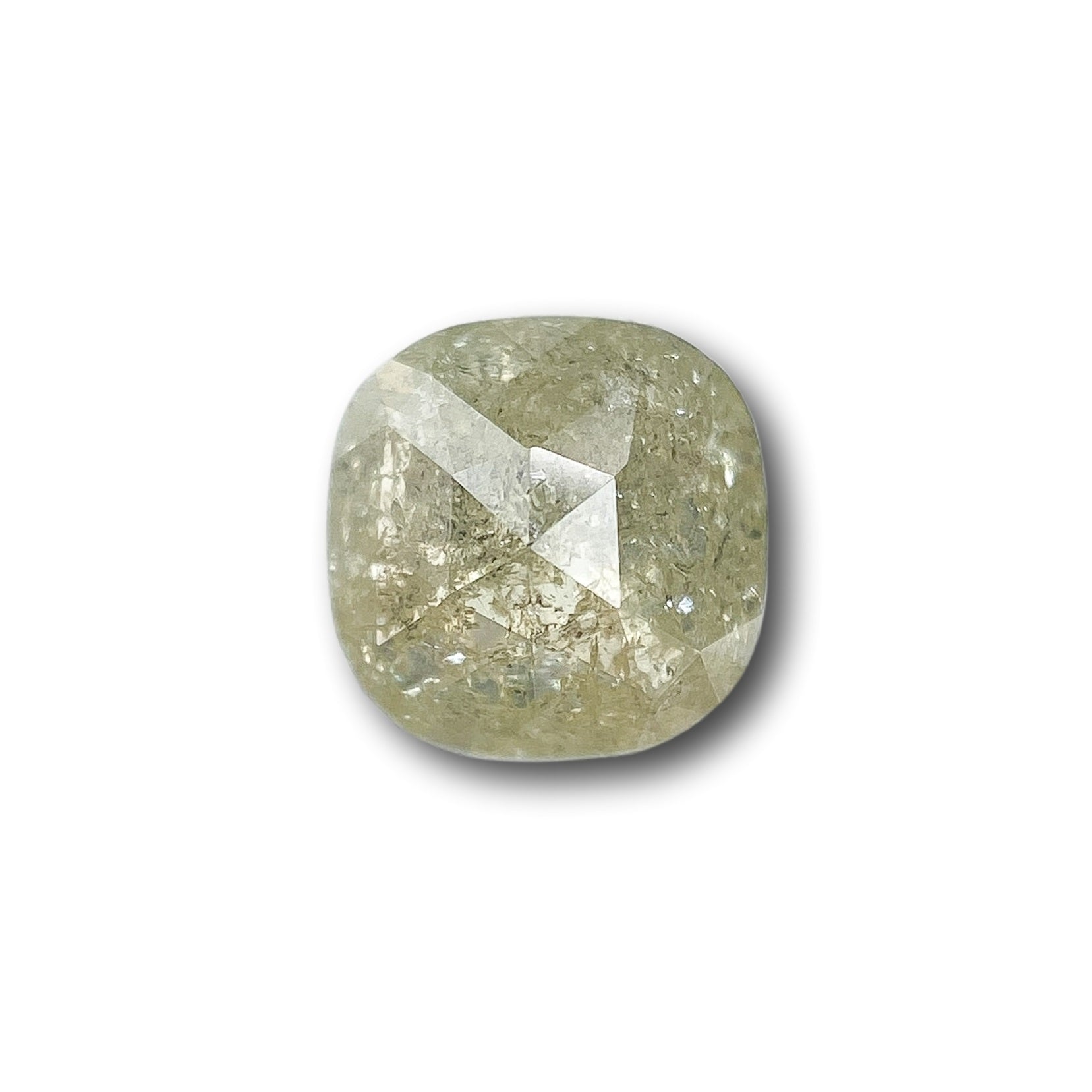 0.74ct | Salt & Pepper Cushion Shape Rose Cut Diamond - Modern Rustic Diamond