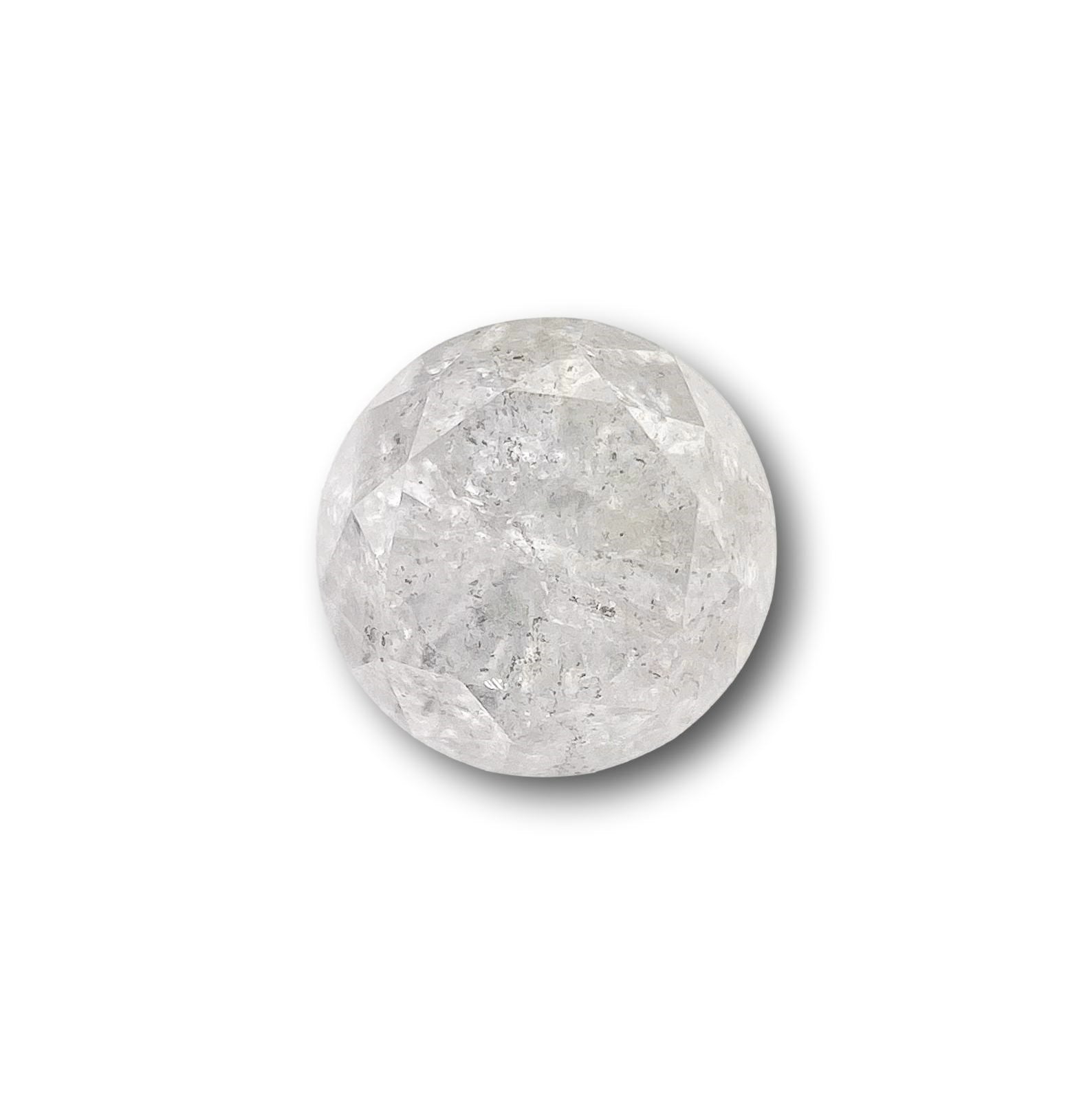 0.87ct | Salt & Pepper Round Shape Brilliant Cut Diamond - Modern Rustic Diamond