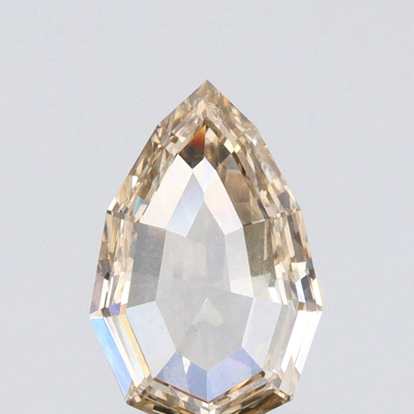 0.65ct | Champagne VVS Pear Shape Step Cut Diamond - Modern Rustic Diamond