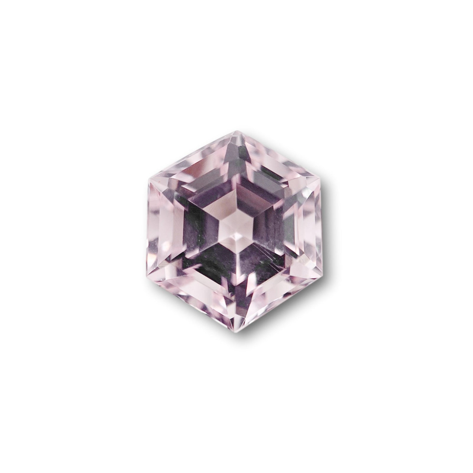 2.24ct |  Hexagon Shape Step Cut Morganite - Modern Rustic Diamond
