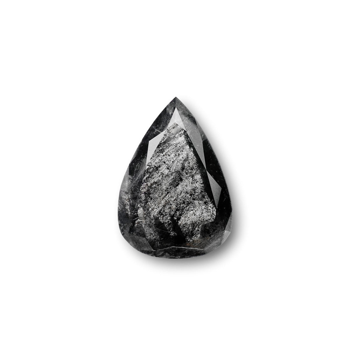 2.60ct | Salt &amp; Pepper Pear Shape Brilliant Cut Diamond - Modern Rustic Diamond