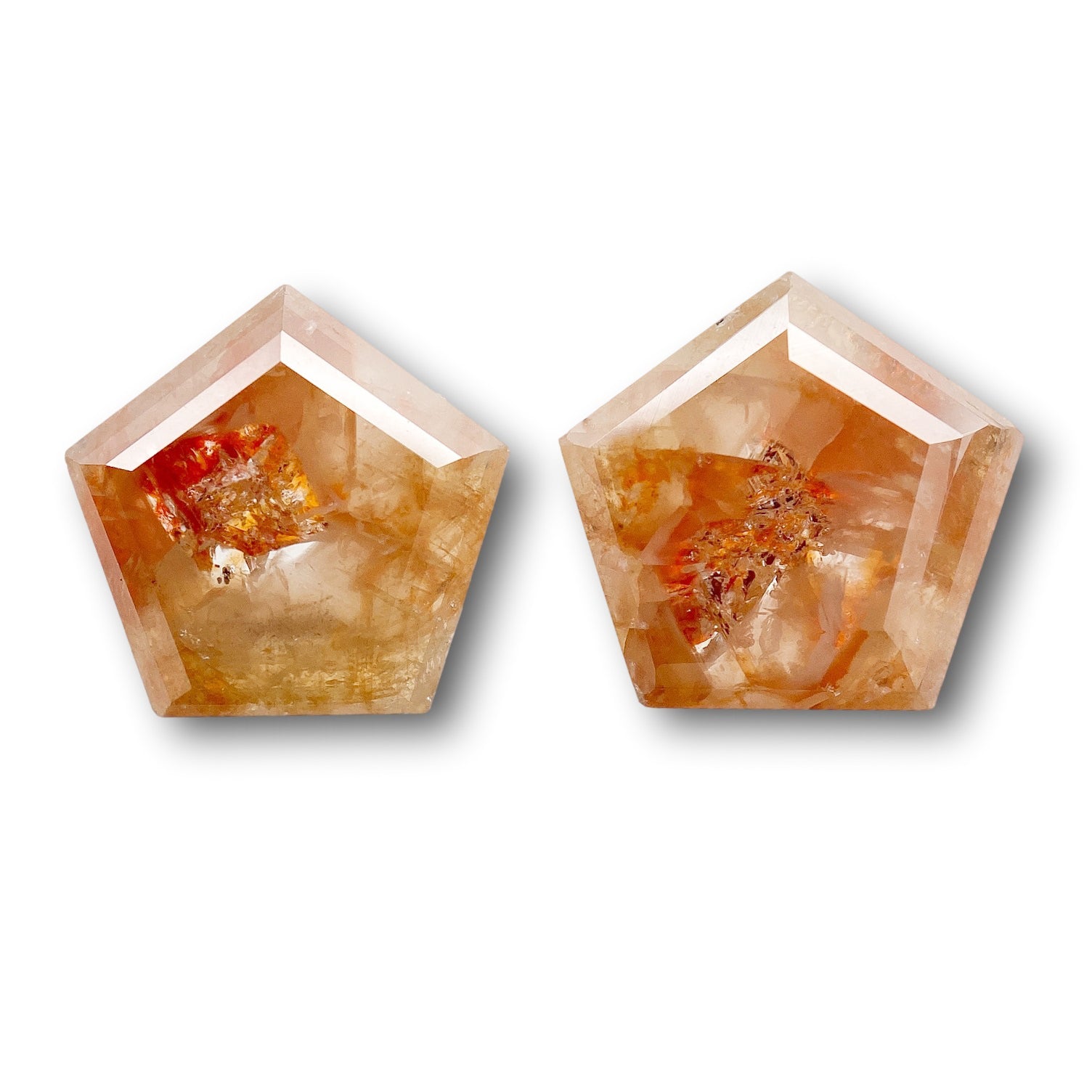 2.79cttw | Salt & Pepper Shield Shape Rose Cut Diamond Matched Pair - Modern Rustic Diamond