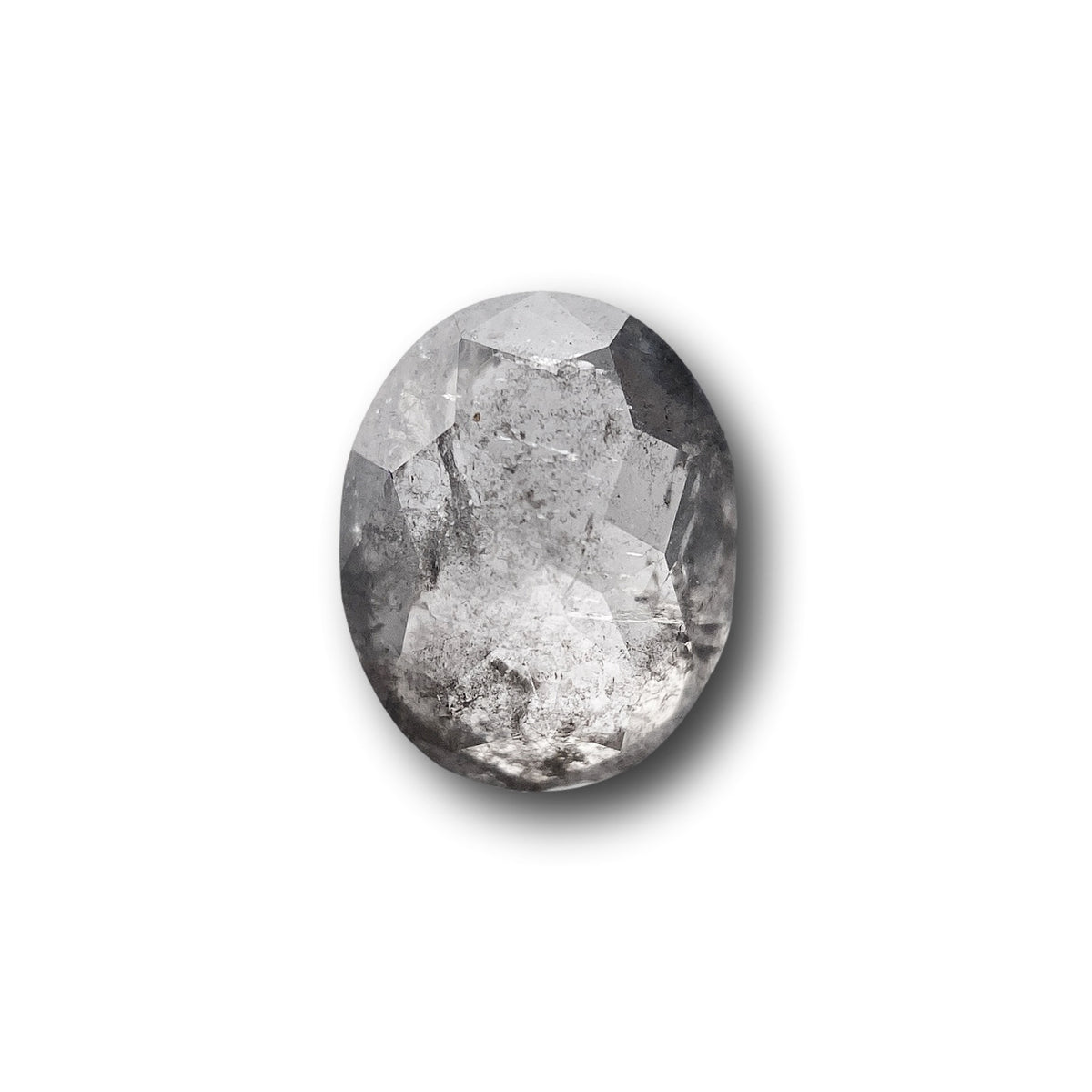 1.21ct | Salt &amp; Pepper Oval Shape Rose Cut Diamond - Modern Rustic Diamond