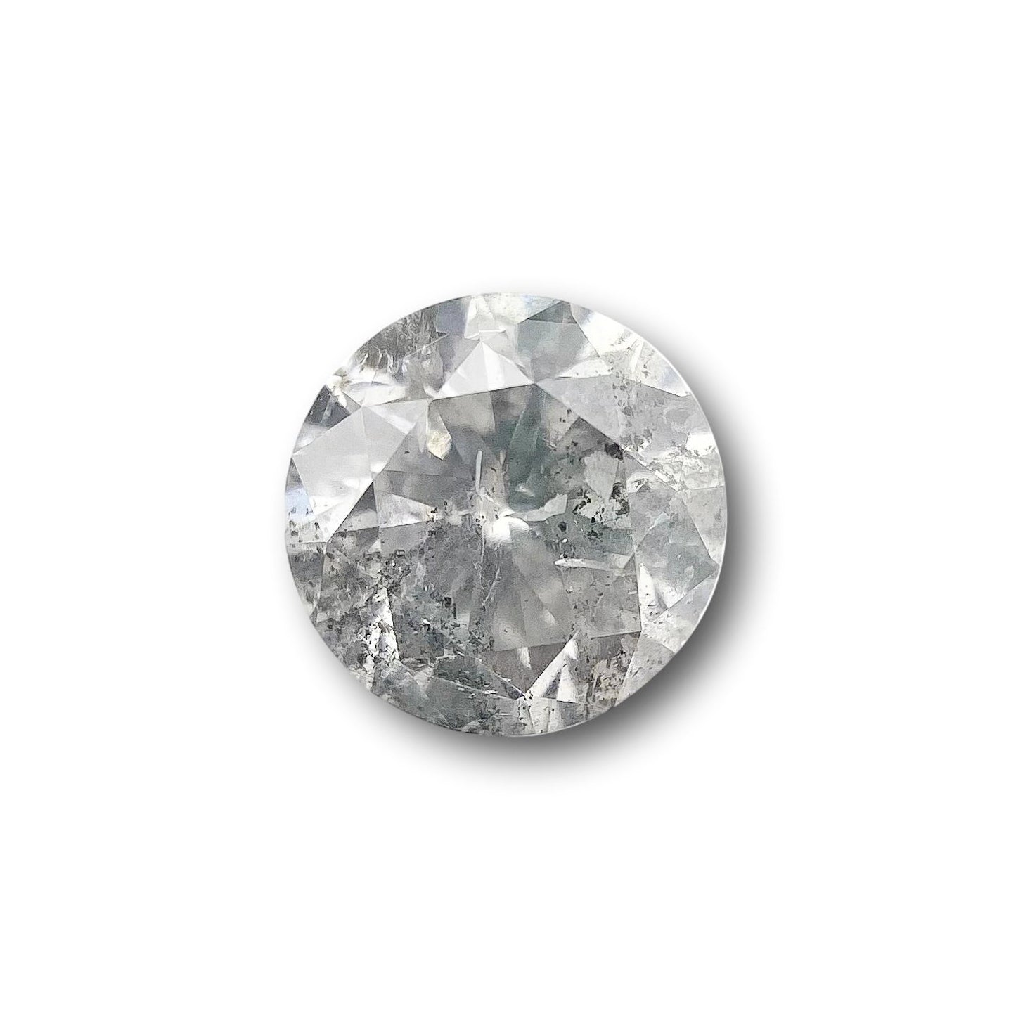 1.04ct | Salt & Pepper Round Shape Brilliant Cut Diamond - Modern Rustic Diamond
