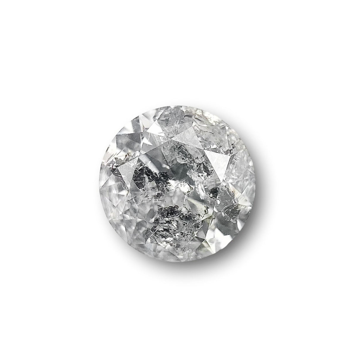 0.56ct | Salt &amp; Pepper Round Shape Brilliant Cut Diamond - Modern Rustic Diamond