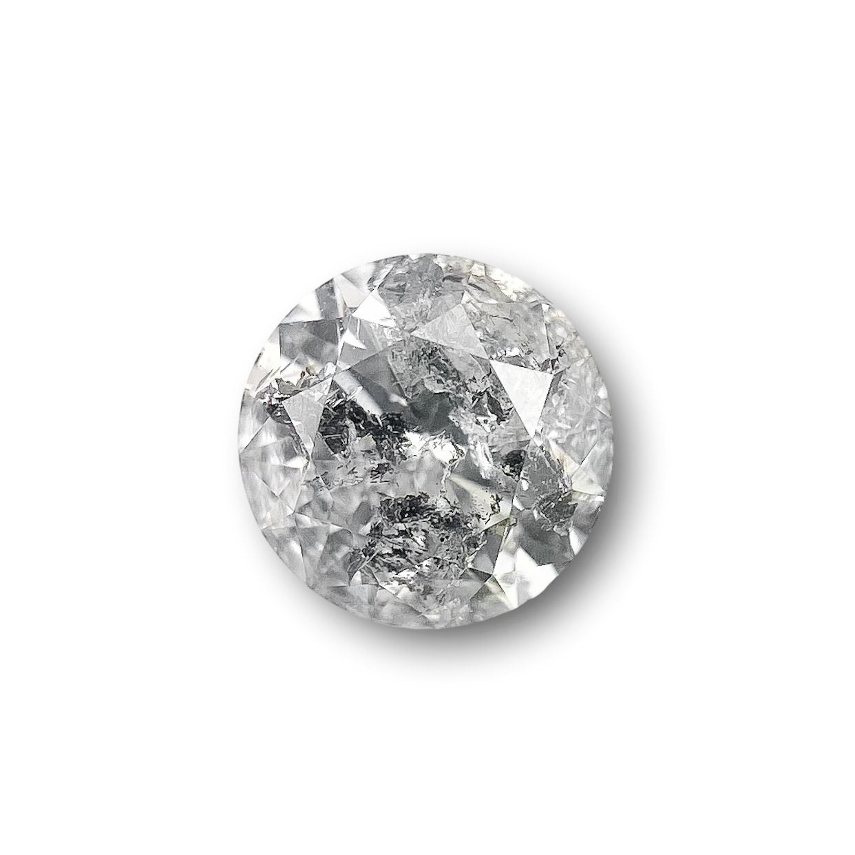 0.56ct | Salt & Pepper Round Shape Brilliant Cut Diamond - Modern Rustic Diamond