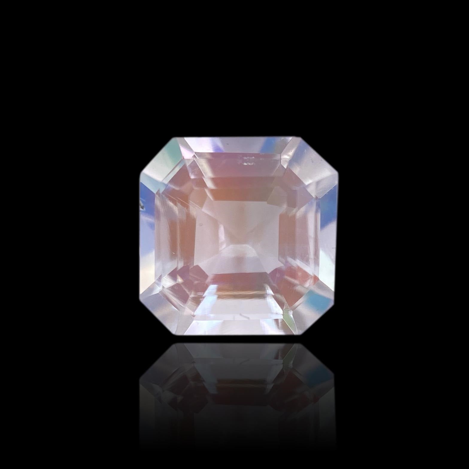 1.62ct |  Asscher Shape Step Cut Moonstone - Modern Rustic Diamond