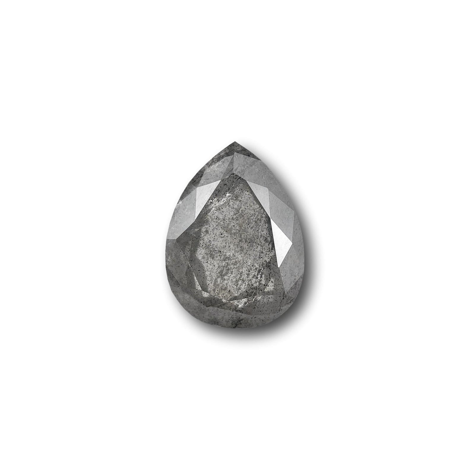 1.81ct | Salt & Pepper Pear Shape Rose Cut Diamond - Modern Rustic Diamond