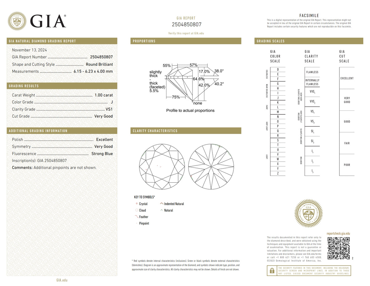 1.00ct | J/VS1 Round Shape Brilliant Cut Diamond (GIA) - Modern Rustic Diamond