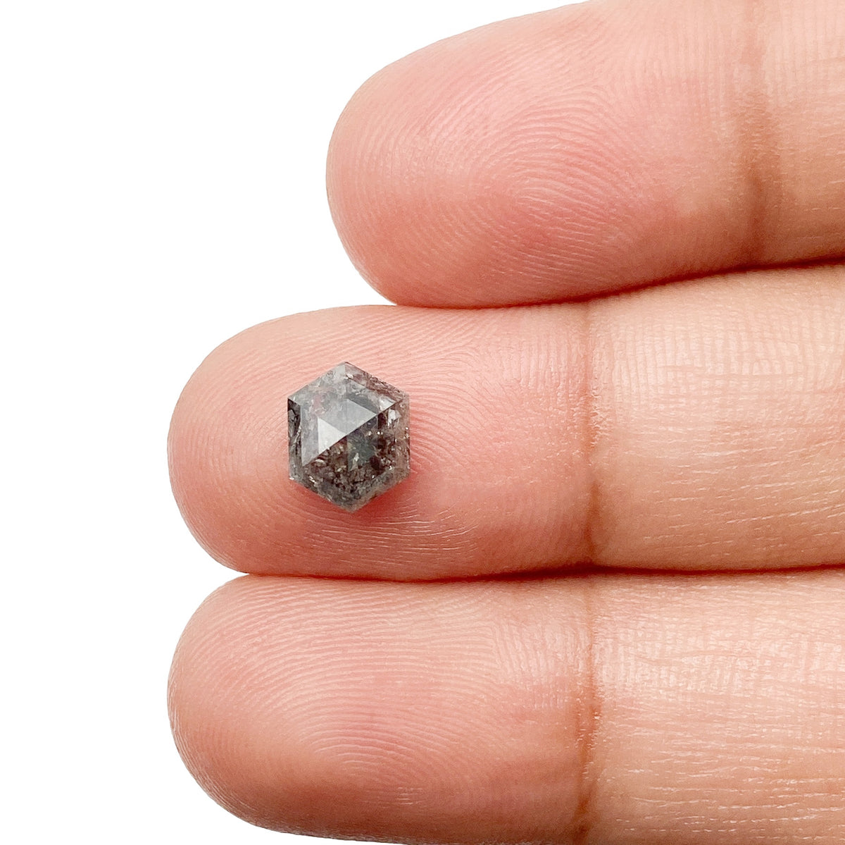 1.40ct | Rustic  Hexagon Shape Rose Cut Diamond - Modern Rustic Diamond
