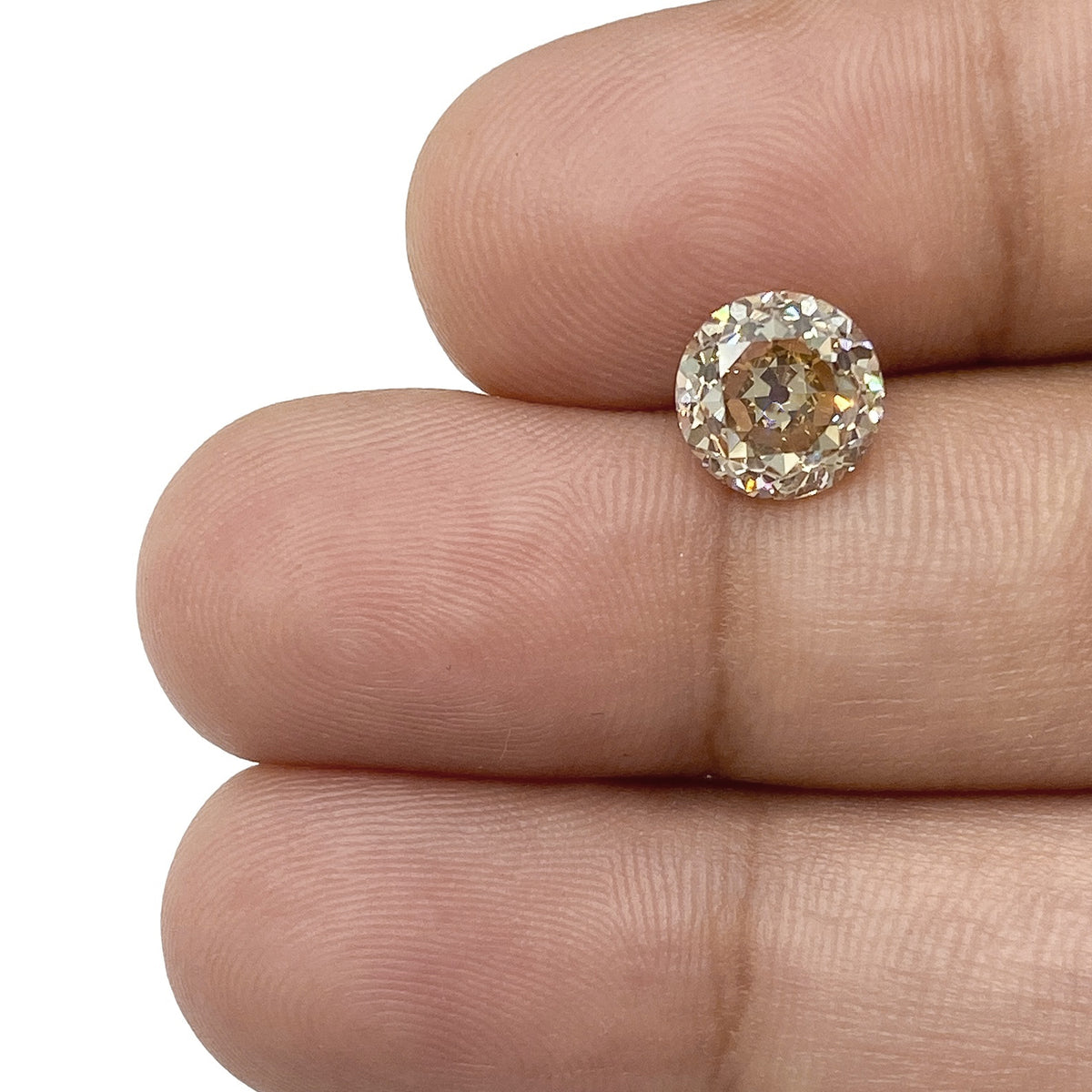 2.02ct | Champagne VVS Round Shape Old European Cut Diamond - Modern Rustic Diamond