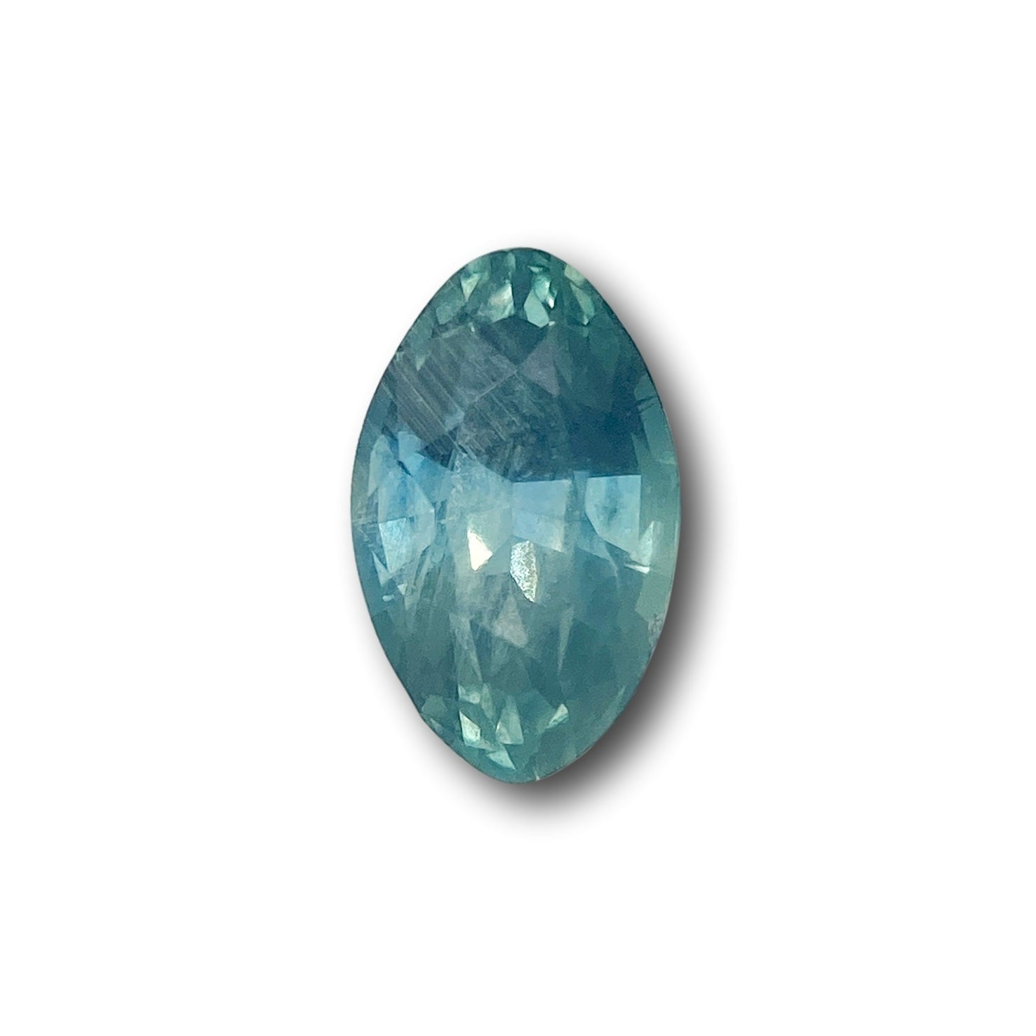 2.01ct | Brilliant Cut Moval Shape Green Blue Montana Sapphire-Modern Rustic Diamond