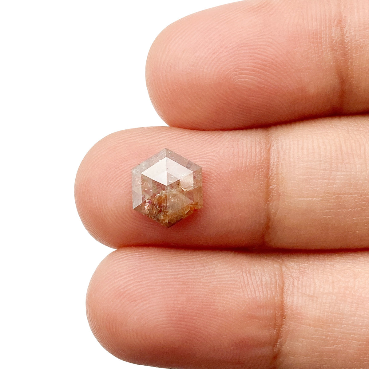 1.15ct | Rustic  Hexagon Shape Rose Cut Diamond - Modern Rustic Diamond