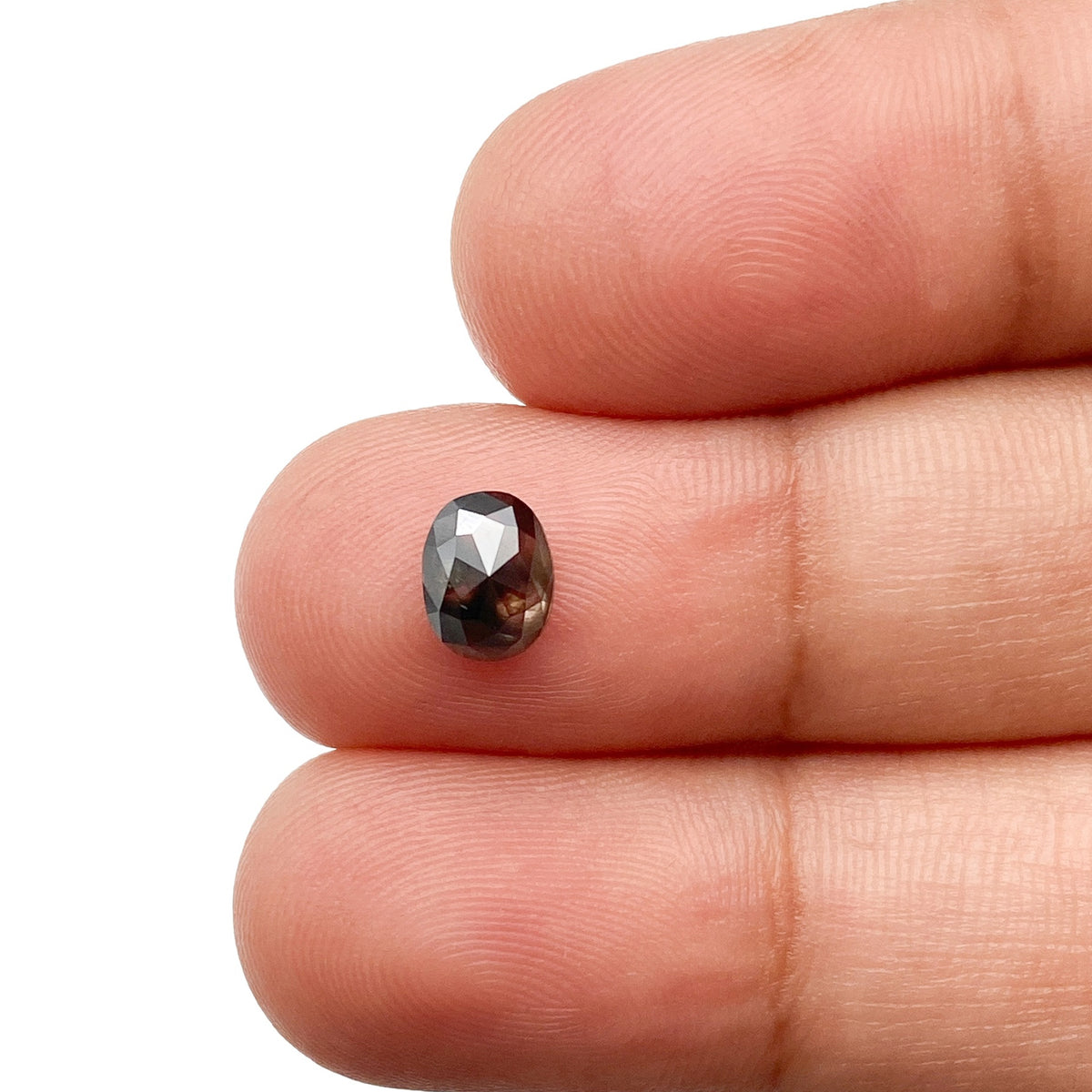 0.85ct | Salt &amp; Pepper Oval Shape Rose Cut Diamond - Modern Rustic Diamond