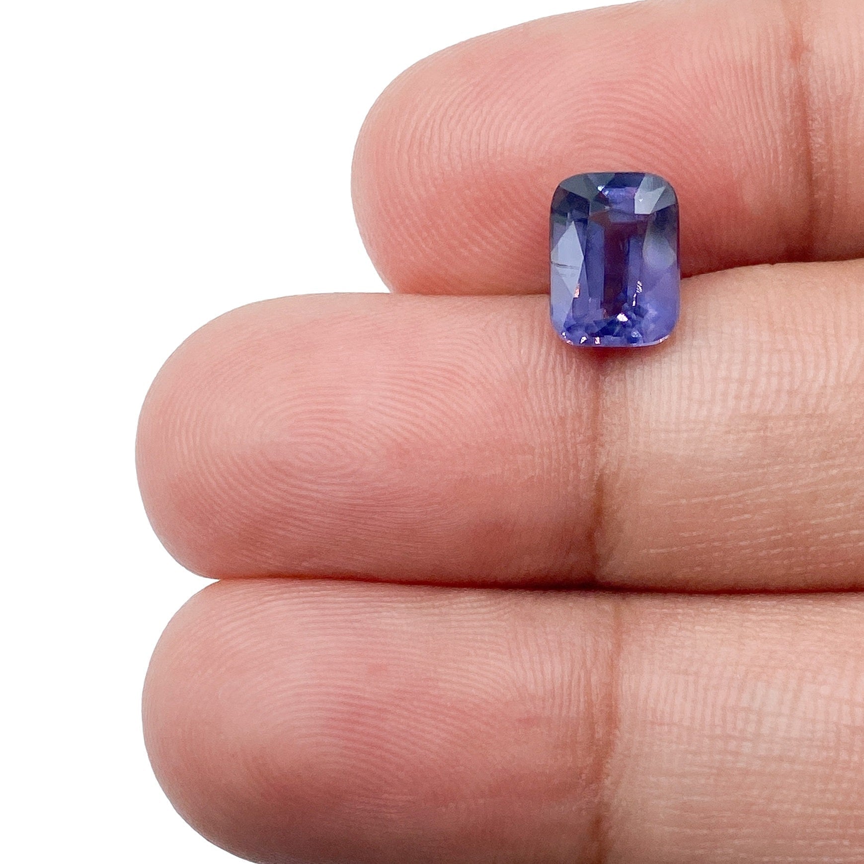 2.07ct Brilliant Cut Cushion Shape Purple Silky Sapphire Modern Rustic Diamond