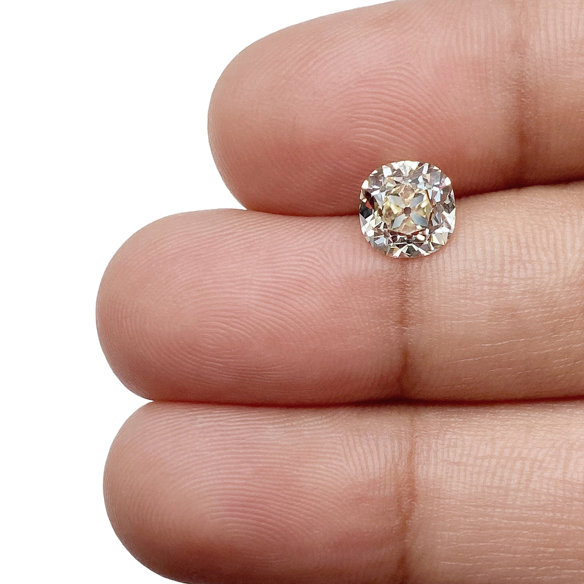 1.32ct | Light Color VVS Cushion Shape Old Mine Cut Diamond - Modern Rustic Diamond