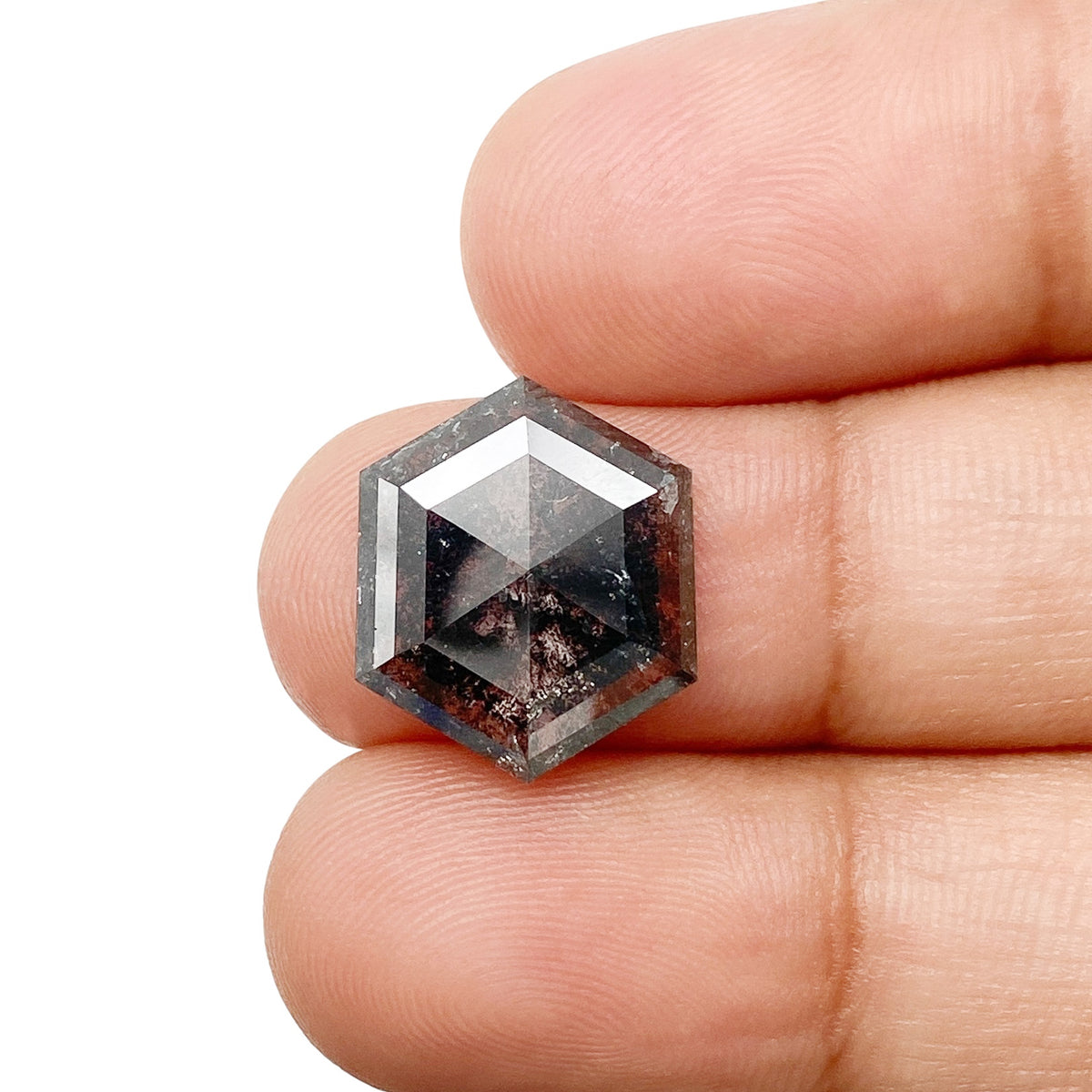 4.42ct | Rustic Hexagon Shape Rose Cut Diamond - Modern Rustic Diamond