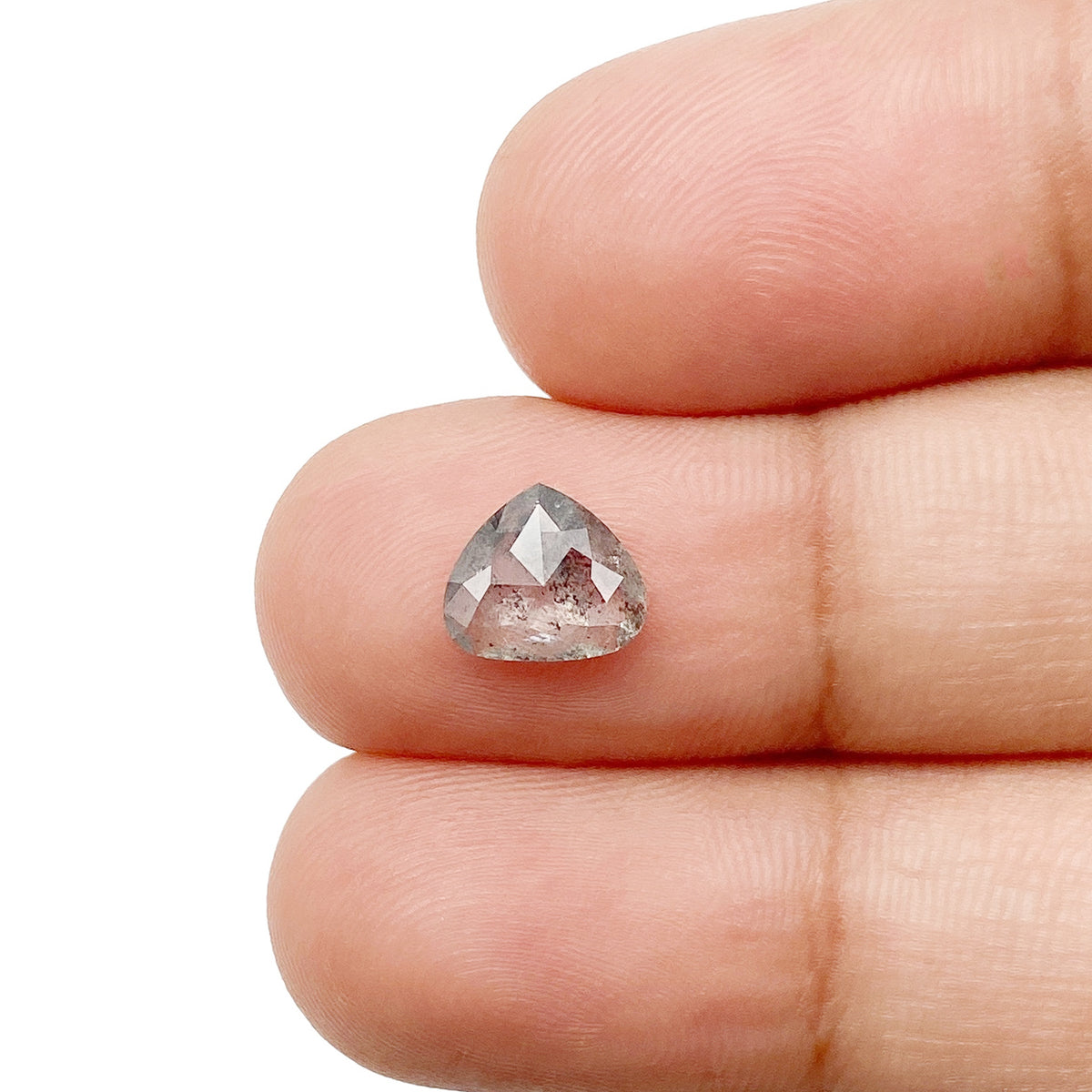 1.04ct | Salt &amp; Pepper Pear Shape Rose Cut Diamond - Modern Rustic Diamond