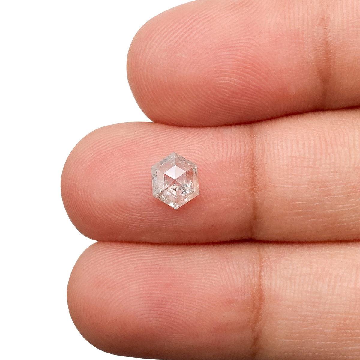 0.66ct | Rustic Hexagon Shape Rose Cut Diamond - Modern Rustic Diamond