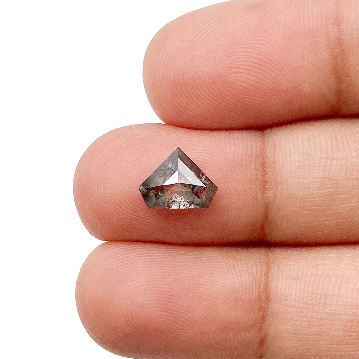 1.36ct | Salt & Pepper Shield Shape Step Cut Diamond - Modern Rustic Diamond