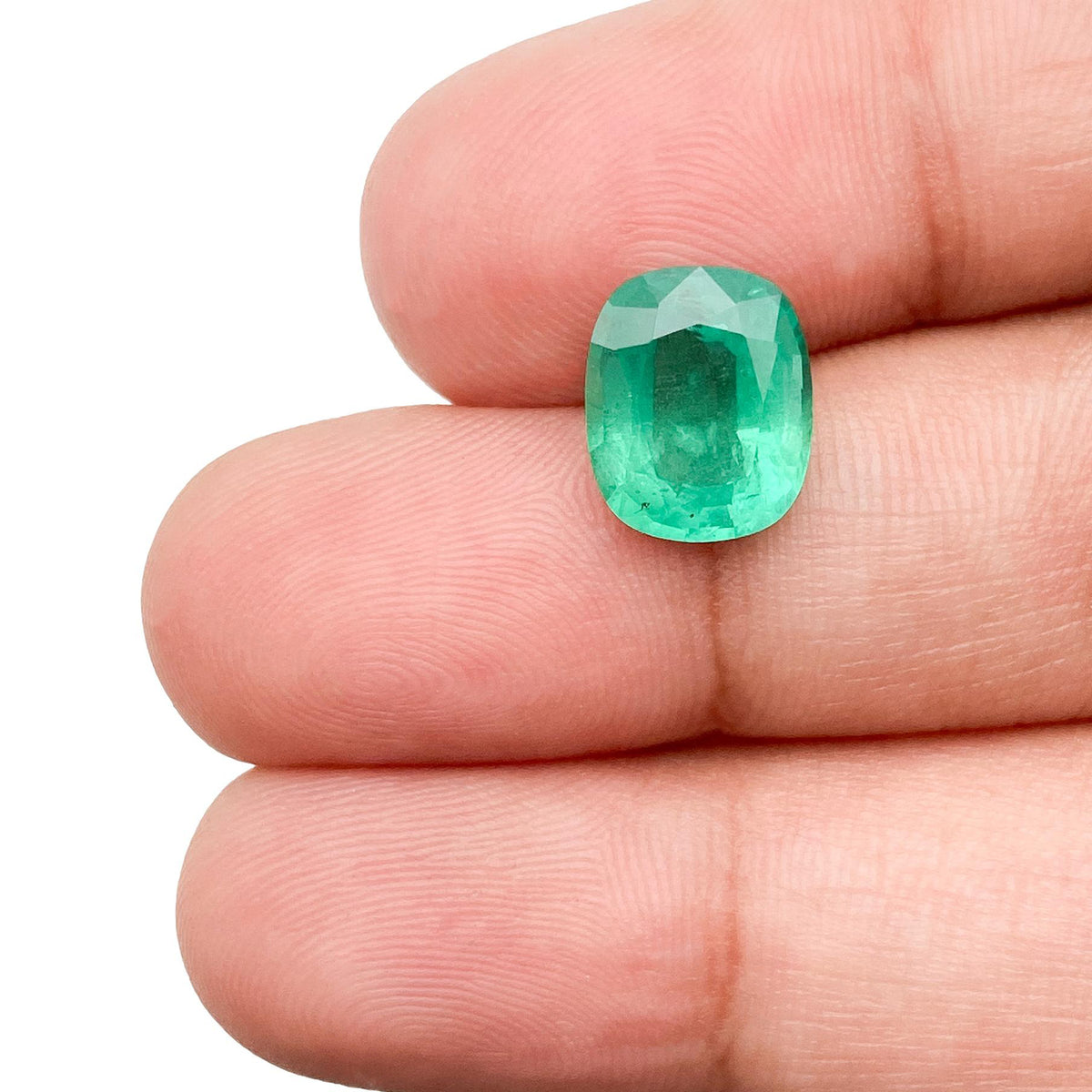 2.78ct | Brilliant Cut Cushion Shape Brazil Emerald - Modern Rustic Diamond