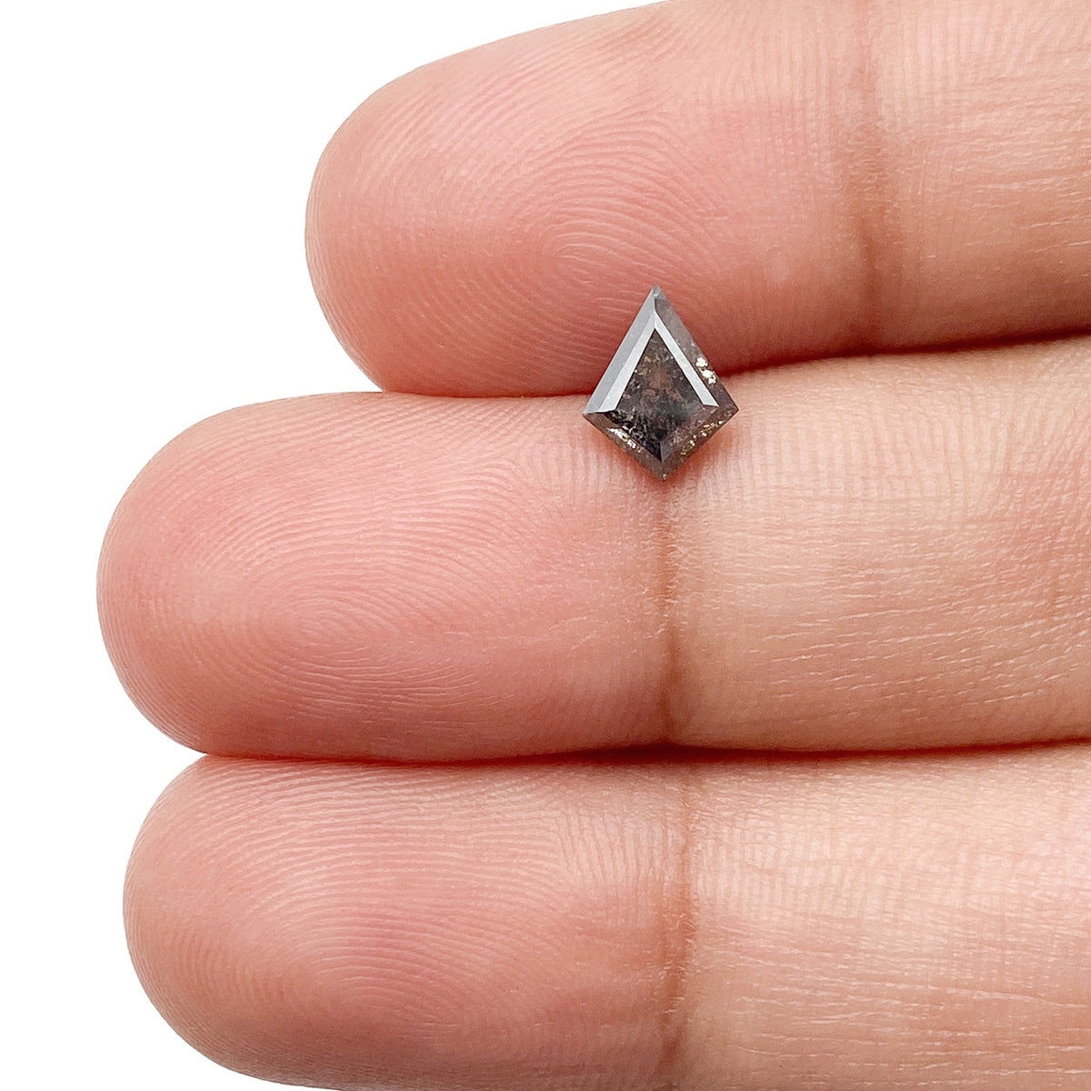 0.67ct | Salt &amp; Pepper Kite Shape Step Cut Diamond - Modern Rustic Diamond