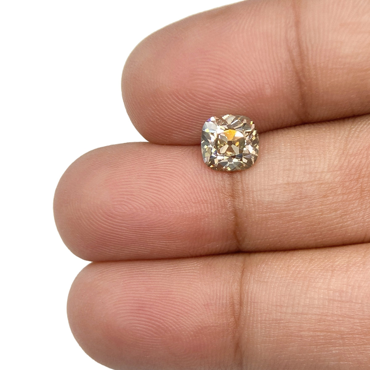 1.27ct | Champagne VVS Cushion Shape Old Mine Cut Diamond - Modern Rustic Diamond
