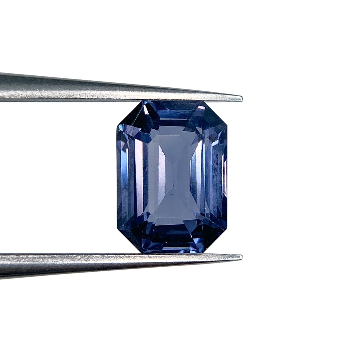 2.13ct Emerald Cut Blue Spinel Modern Rustic Diamond