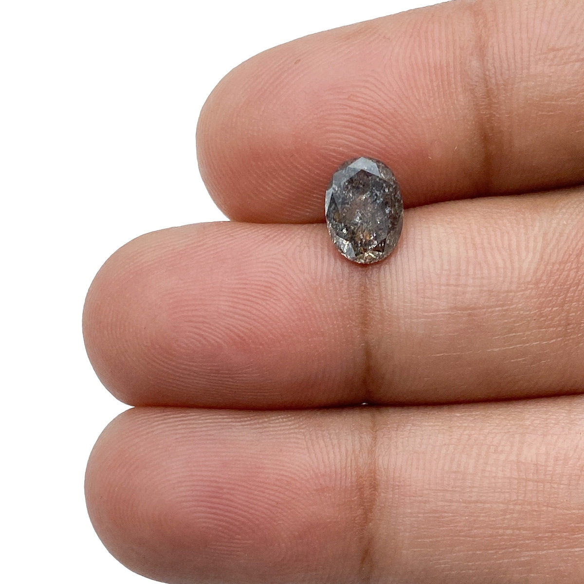 1.24ct | Salt &amp; Pepper Oval Shape Brilliant Cut Diamond - Modern Rustic Diamond