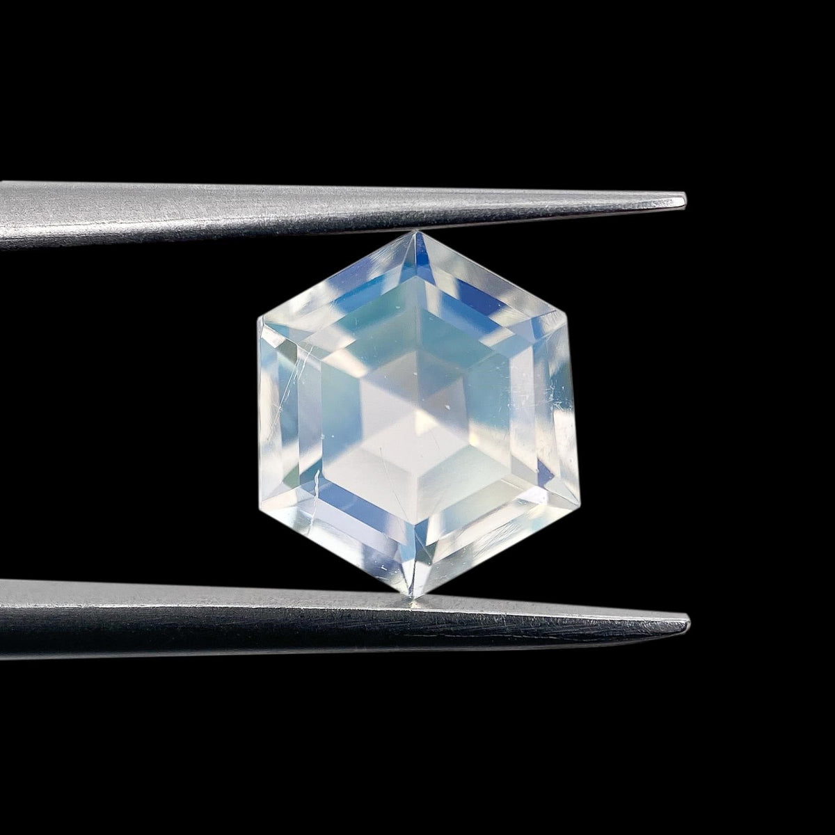 2.16ct |  Hexagon Shape Step Cut Moonstone - Modern Rustic Diamond