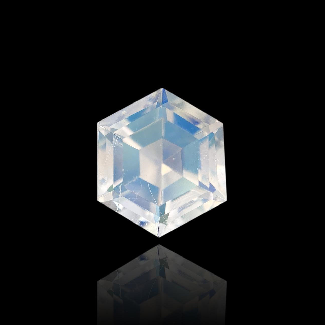 2.16ct |  Hexagon Shape Step Cut Moonstone - Modern Rustic Diamond